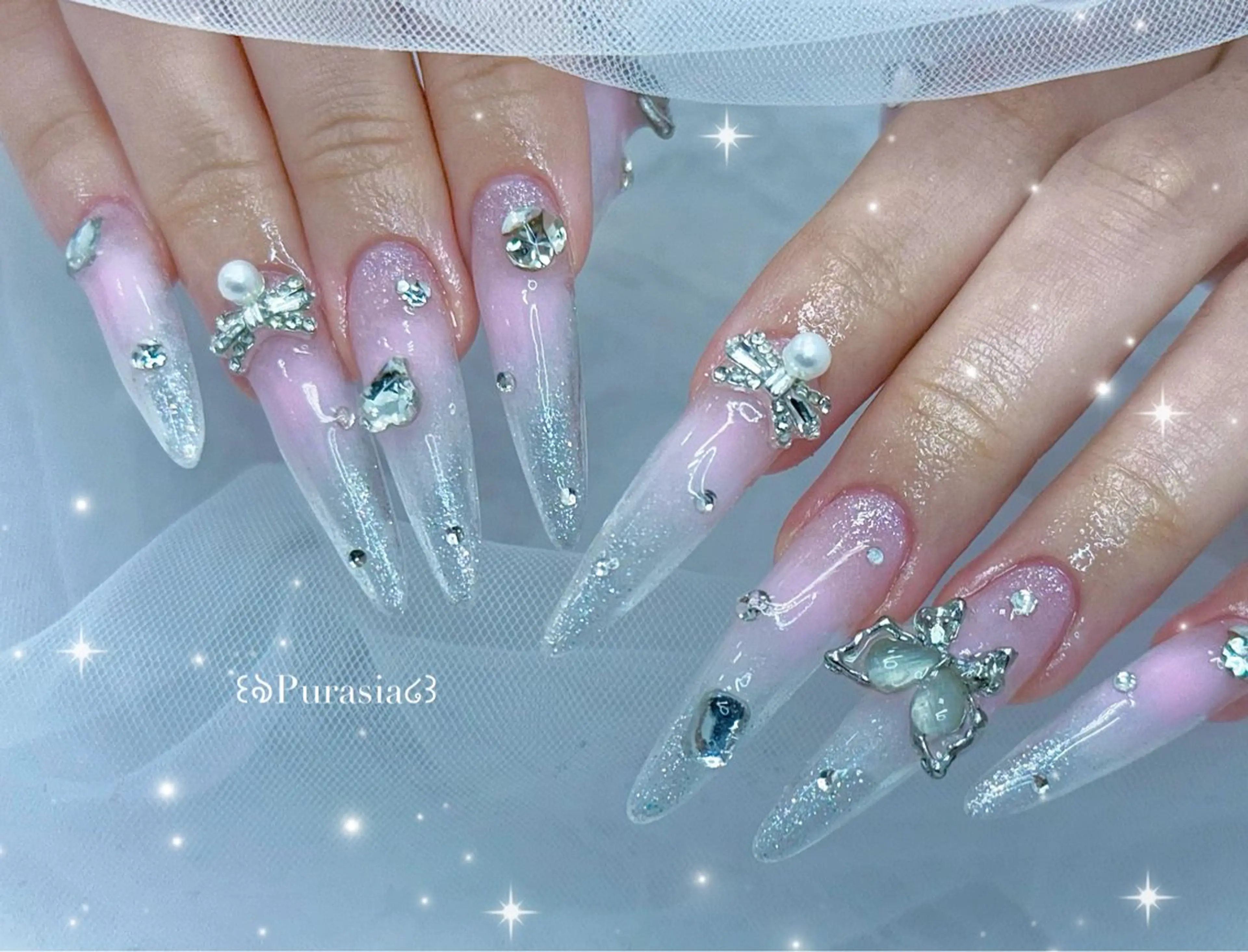 ネイル チークネイル 春ネイル ハンドネイル Purasia高橋✧ マグ/ワンホン/地雷のネイルデザイン