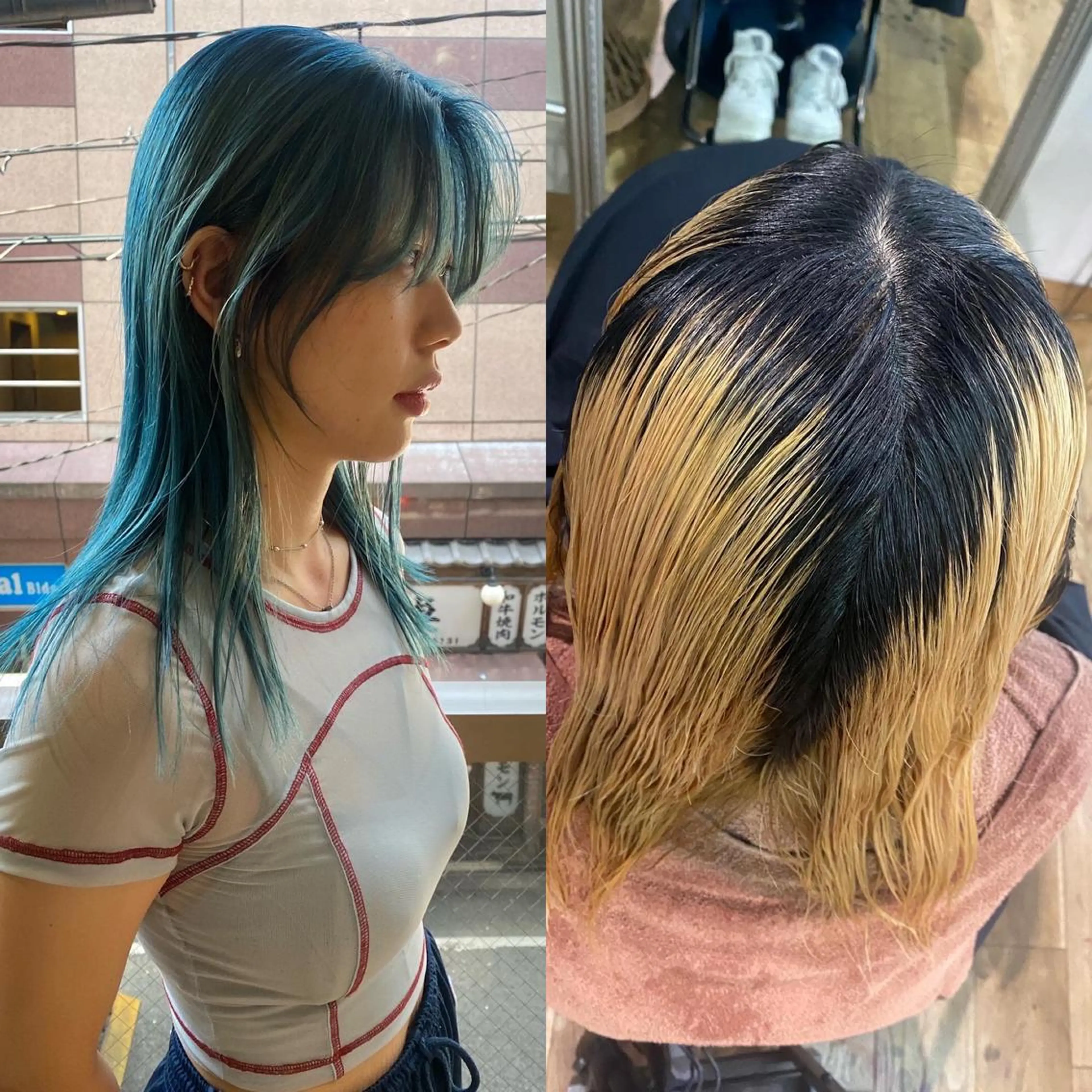 ミディアム カラー ヘアアレンジ ブルーカラー GIVET (ジヴェ)所属・撮影モデル募集 🦋soemikaのヘアスタイル