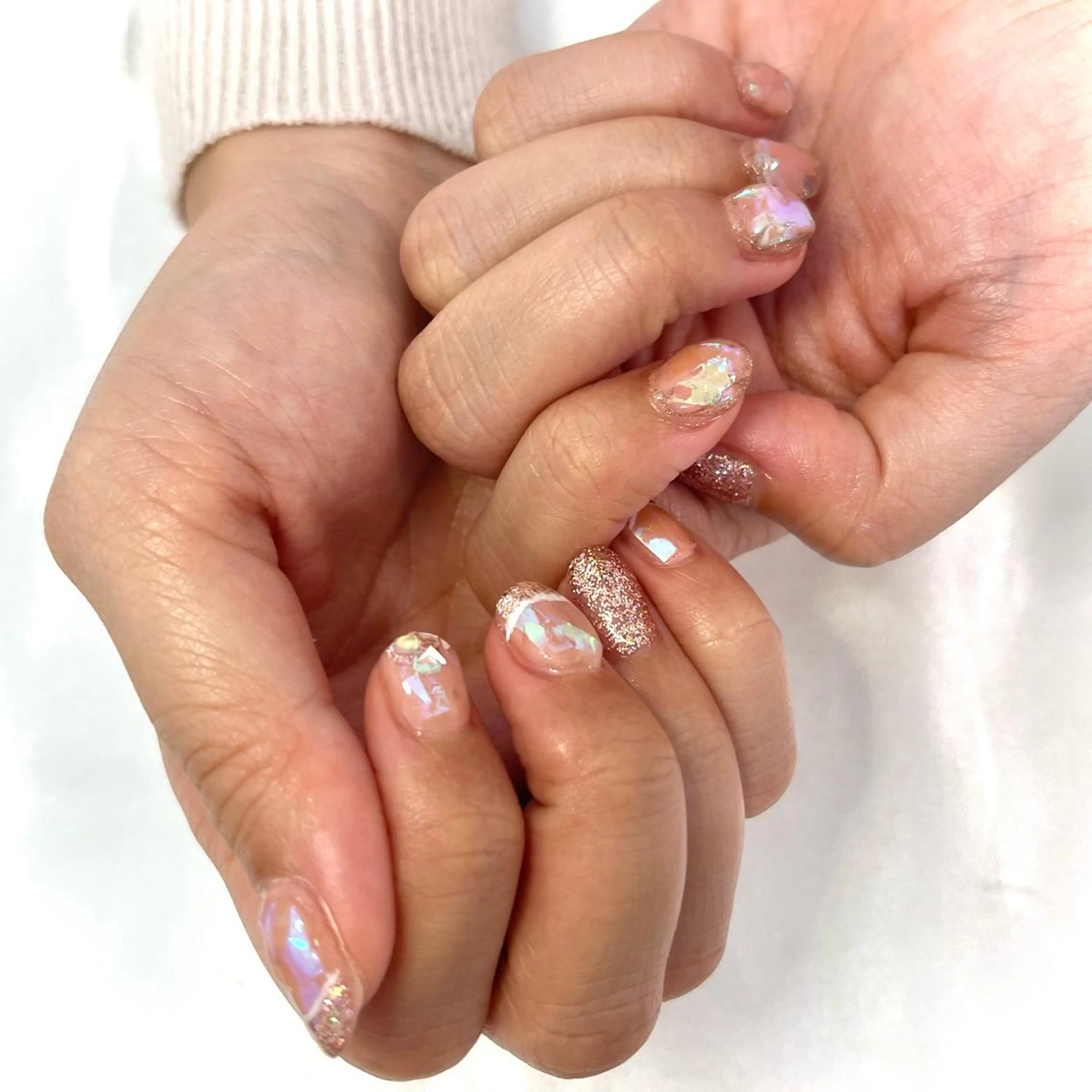 ネイル オーロラネイル キラキラネイル 韓国ネイル ラメ(グリッター) 韓国ネイル💠 Tomoのネイルデザイン