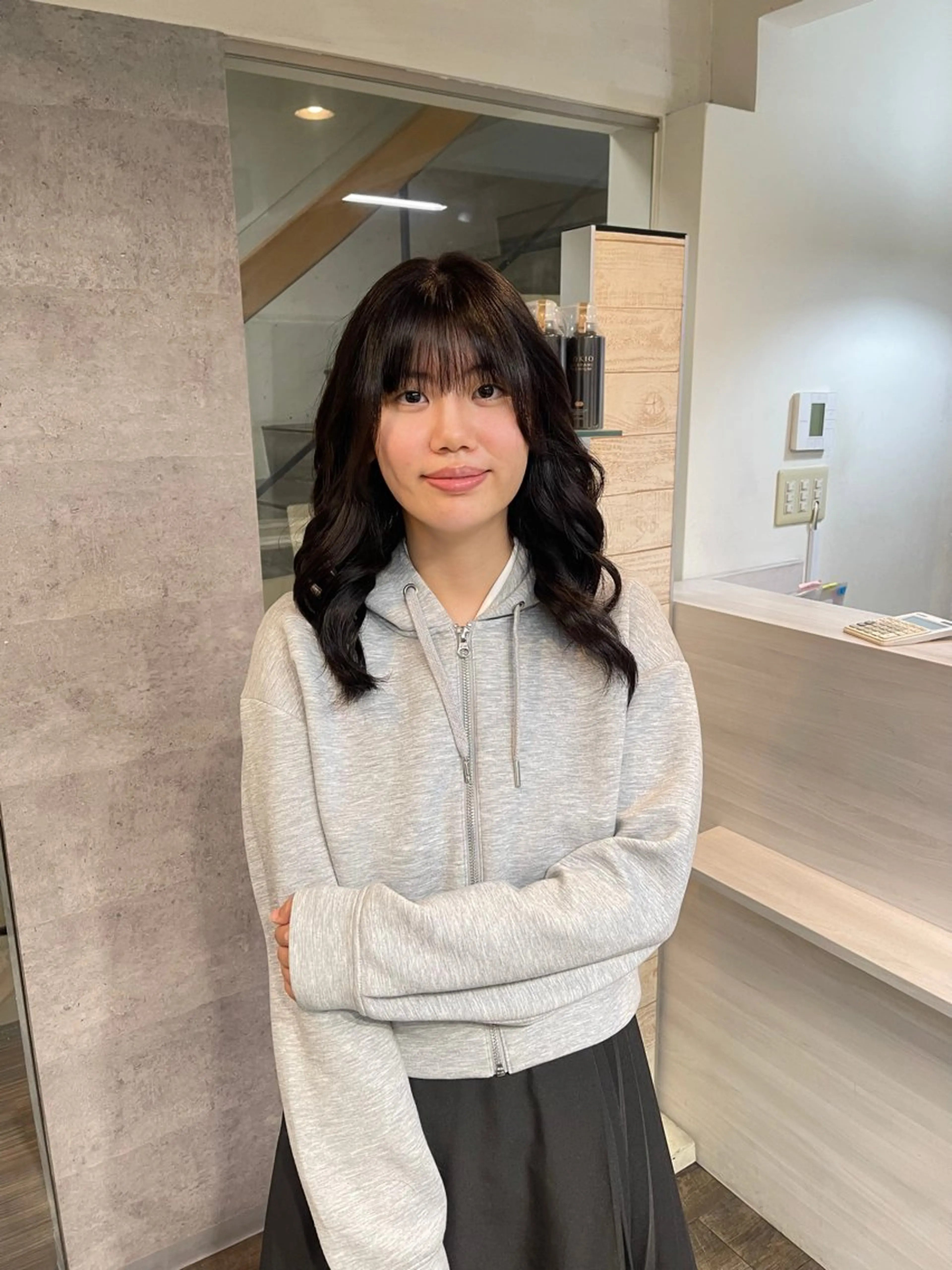 セミロング カラー ブラウンカラー ピンクカラー ピンクブラウン 愛　莉/大阪美容室 /ケア・艶カラーのヘアスタイル