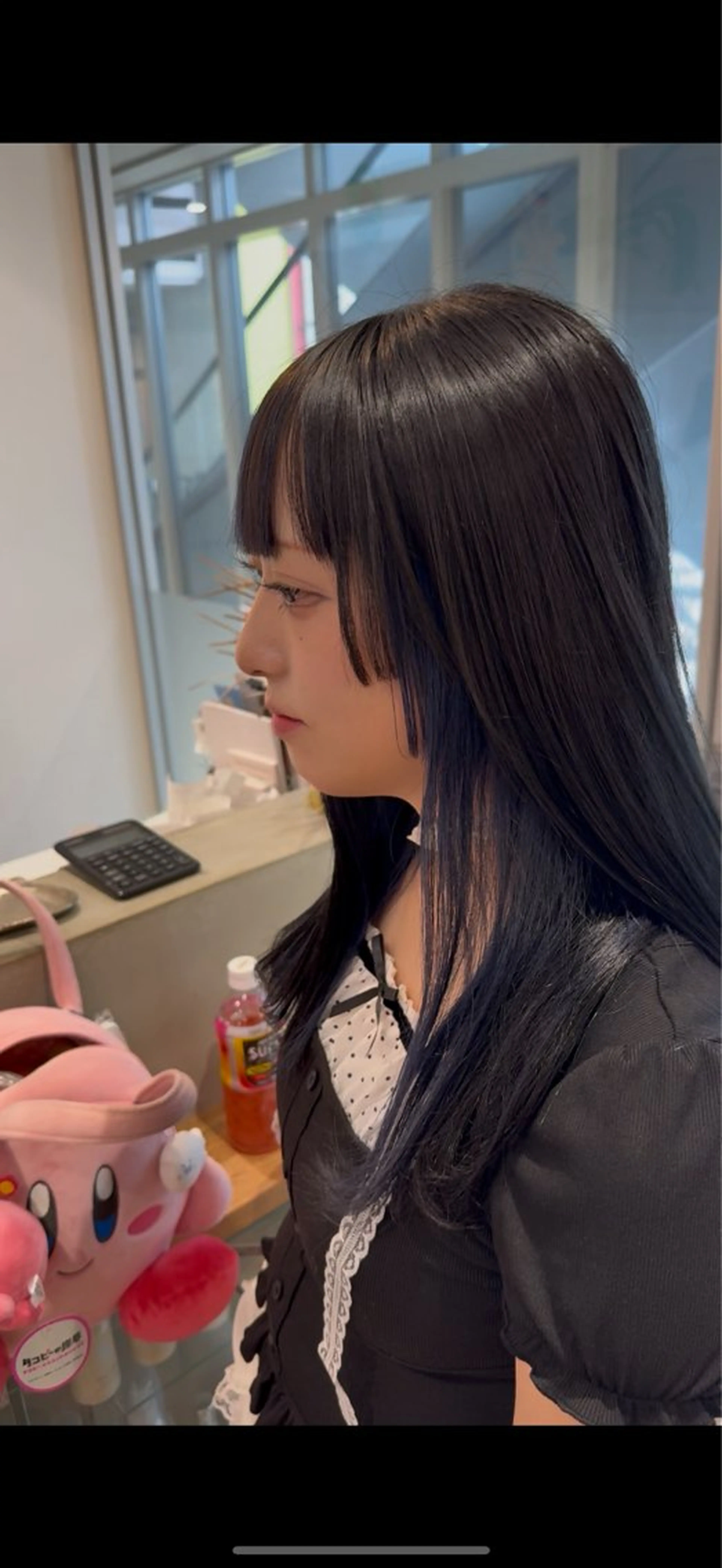 ロング カラー 黒髪 ブリーチ ブルーカラー ブルーブラック 姫カット 💎寒色特化💎 透明感カラーみきのヘアスタイル