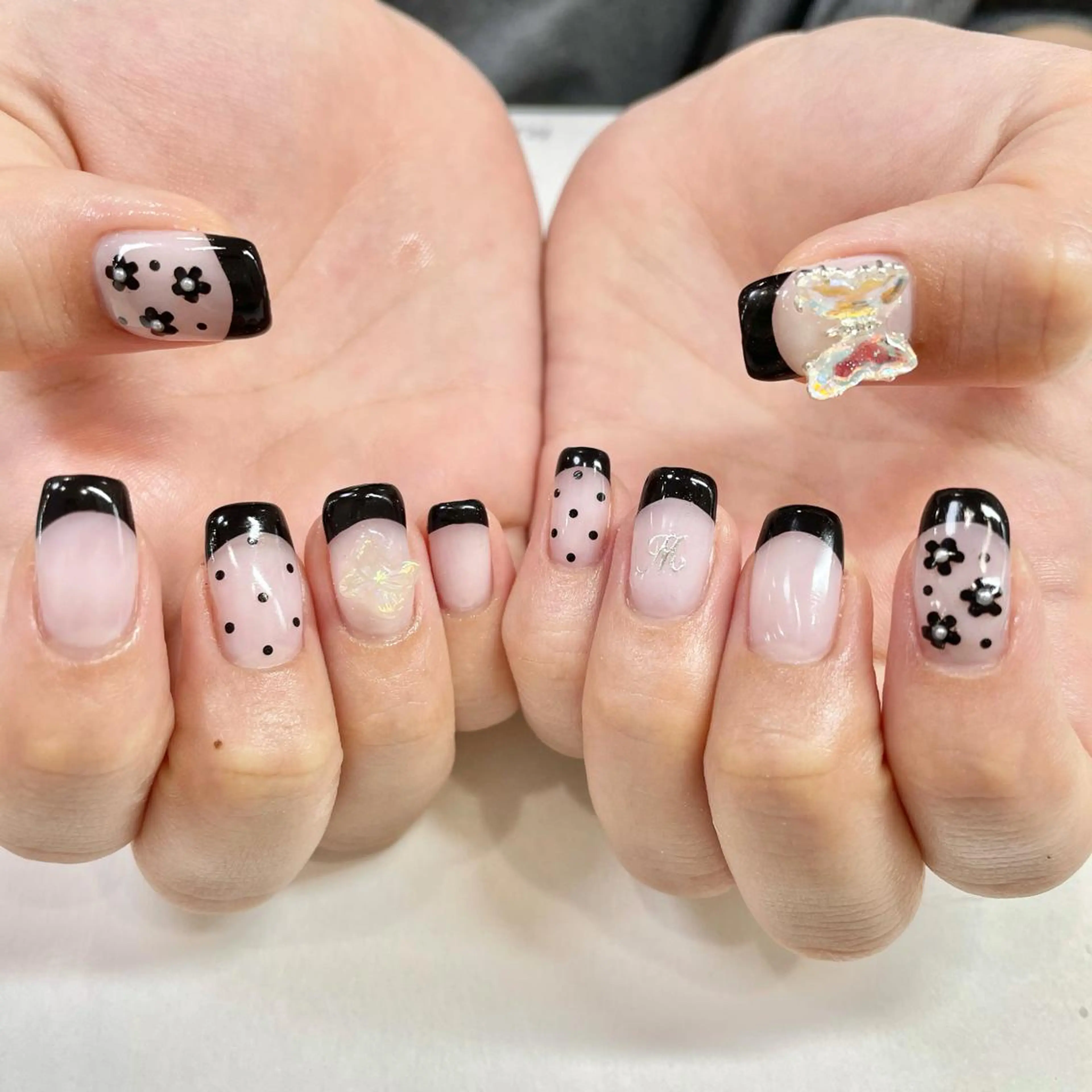 ネイル フラワーネイル フレンチネイル 🎀AYAKO 🎀中韓ネイルのネイルデザイン