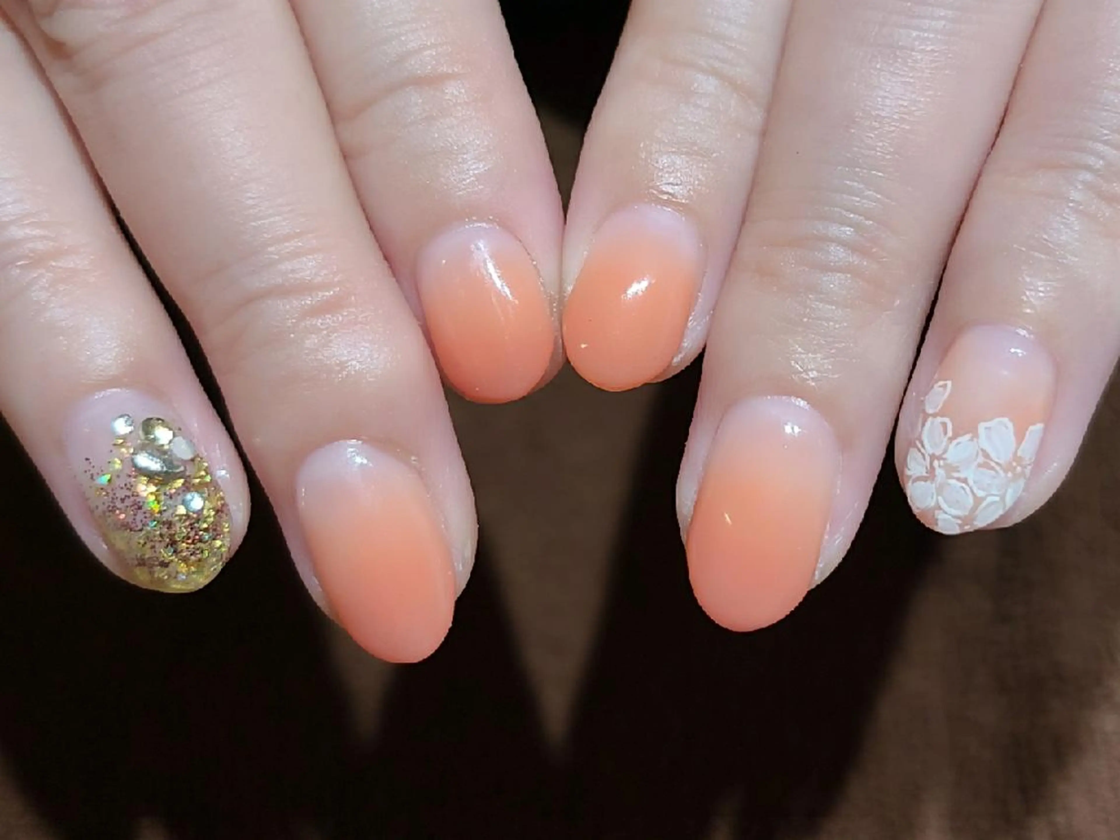 ネイル フラワーネイル グラデーション レース ハンドネイル NOGUCHI  KANAのネイルデザイン