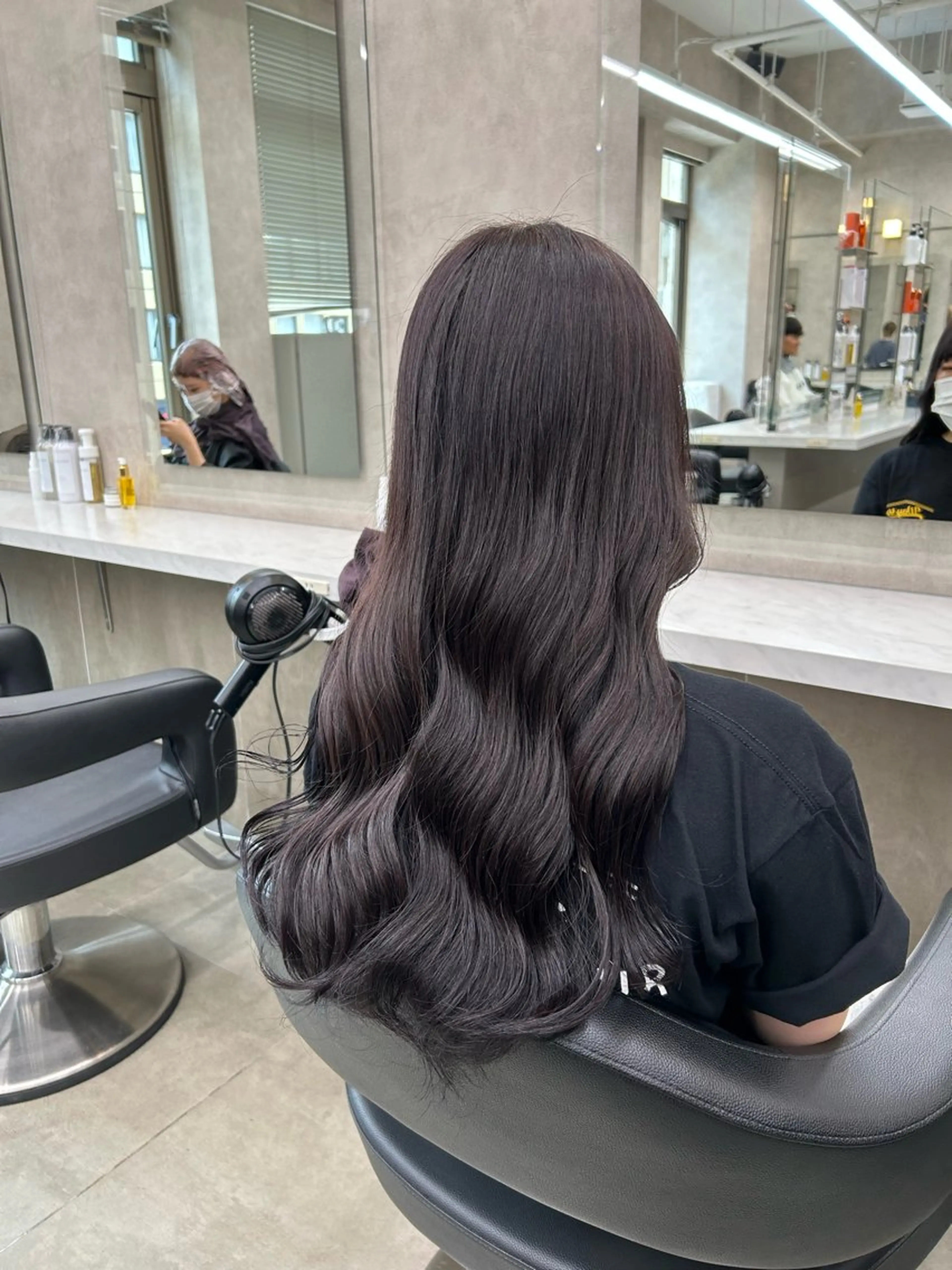 セミロング カラー パーマ ヘアアレンジ メンズ キッズ 🦋透明感グレージュ /韓国レイヤー🦋のヘアスタイル