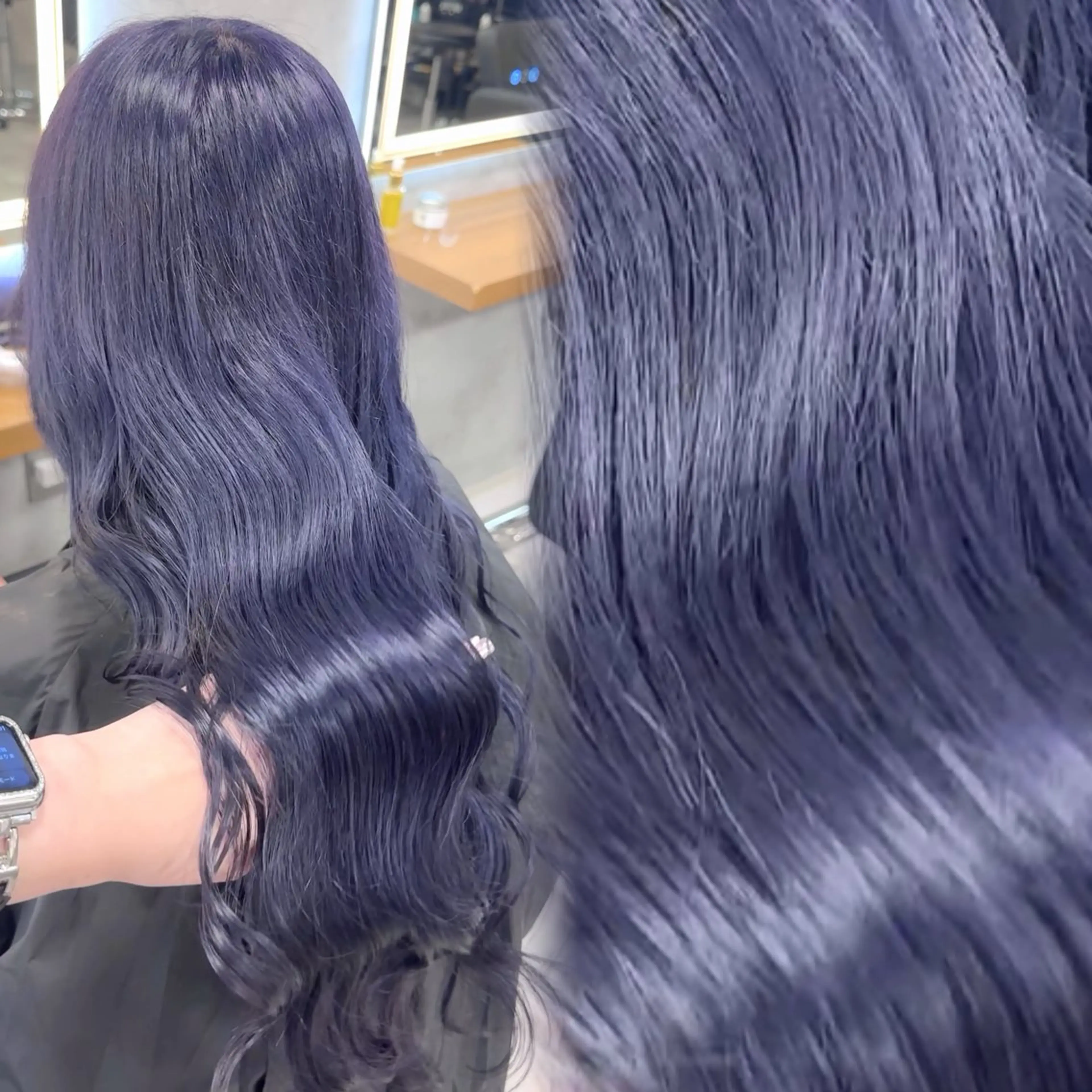 ロング カラー ブリーチ ケアブリーチ ダブルカラー ラベンダーカラー トリートメント 透明感韓国カラー 🎀𝐒𝐀𝐇𝐎のヘアスタイル