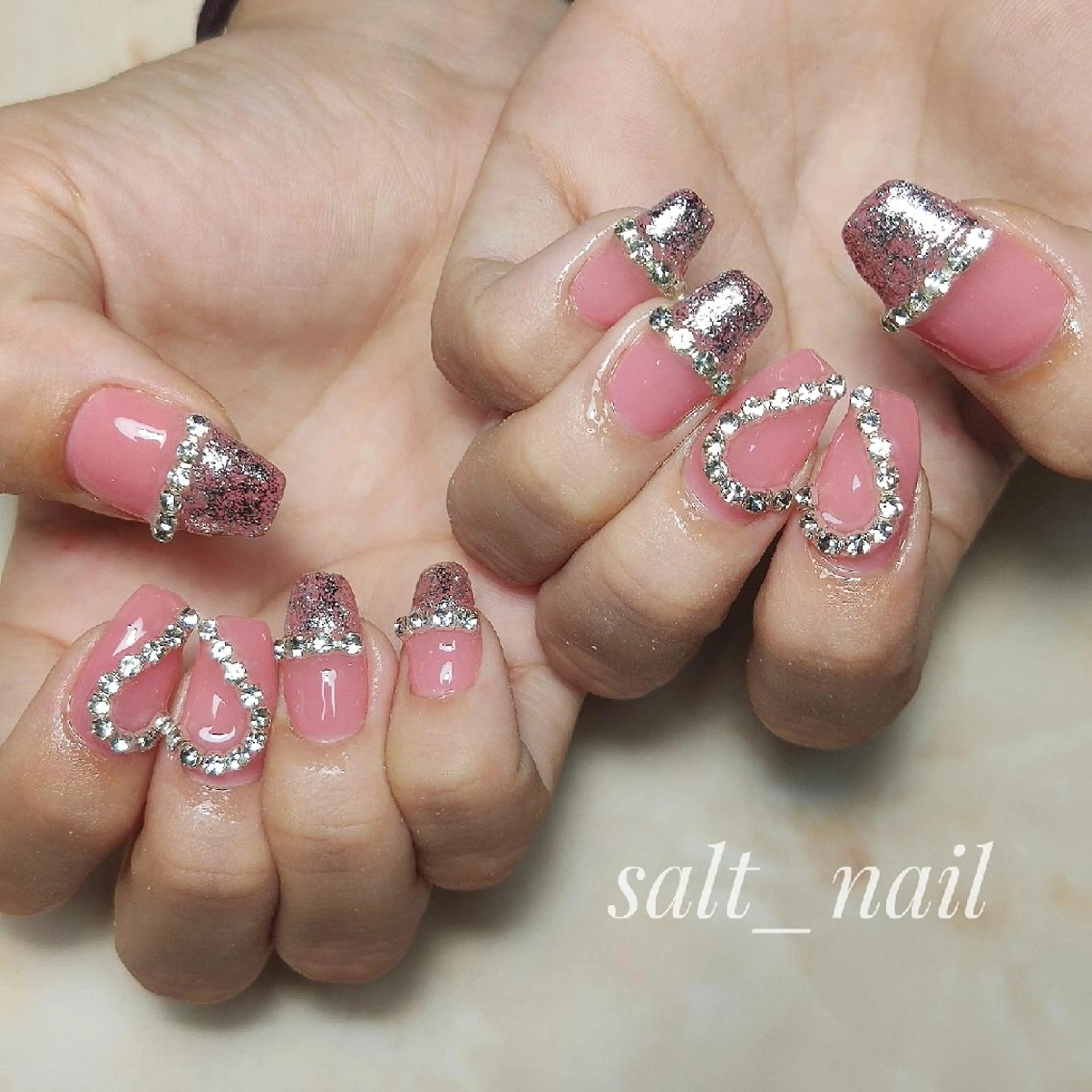 ネイル フレンチネイル ラメ(グリッター) 持ち込み 個人サロン saltnailのネイルデザイン