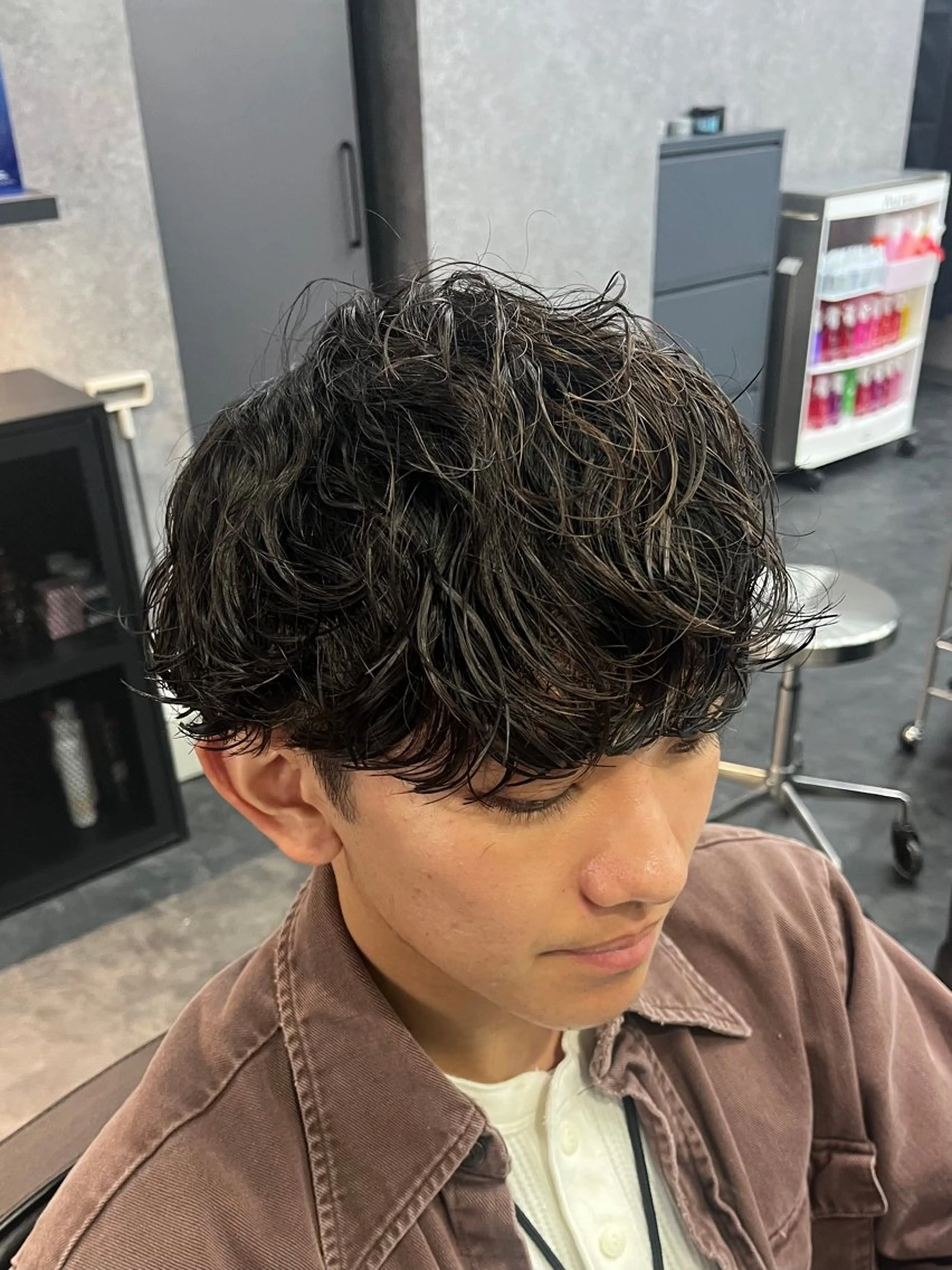 パーマ メンズ カット パーマ 深野 ちさとのヘアスタイル