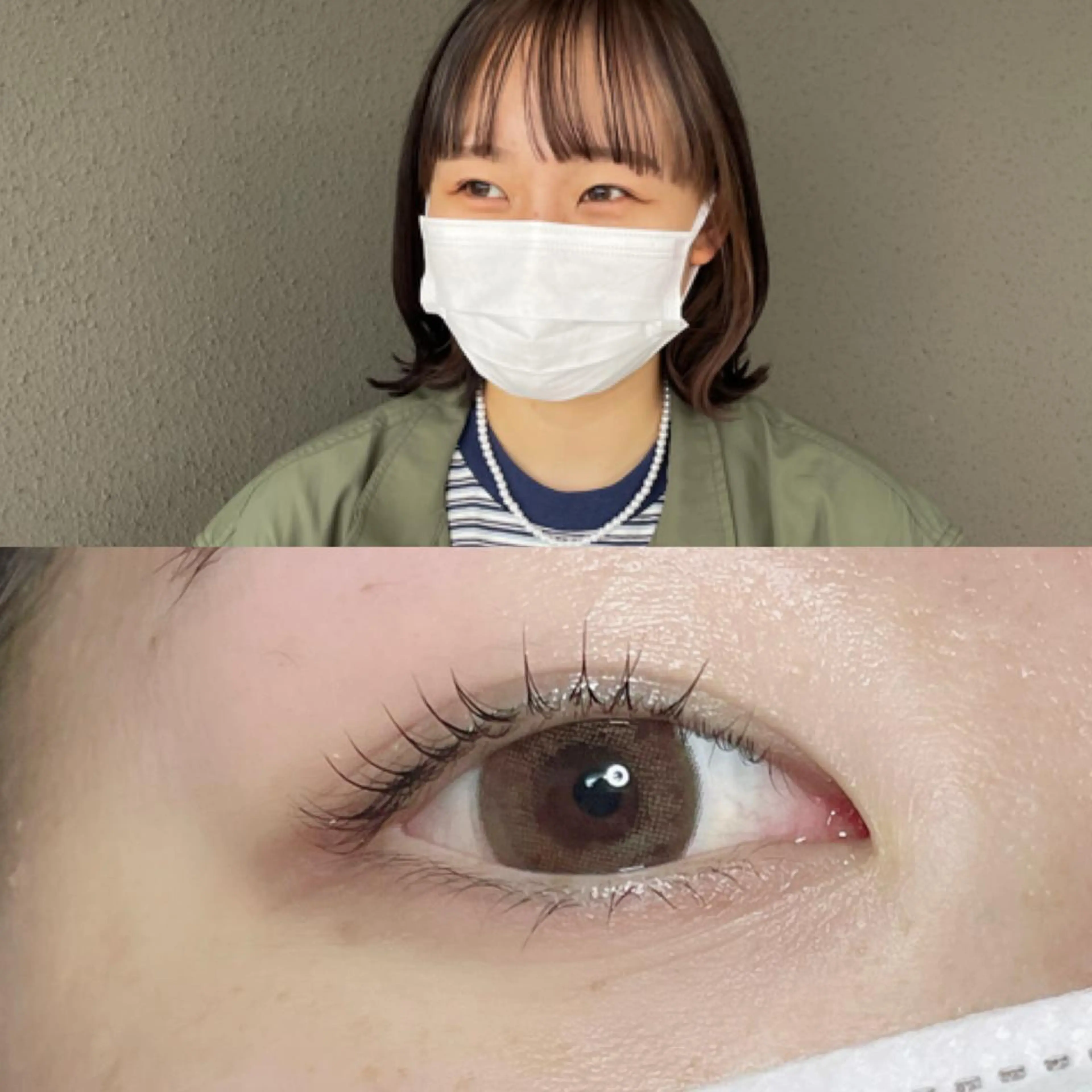 ミディアム カラー マツエク・マツパ ミディアムパーマ 一重×まつ毛パーマ hair'sBEAU LiEn所属・山本 愛永のヘアスタイル