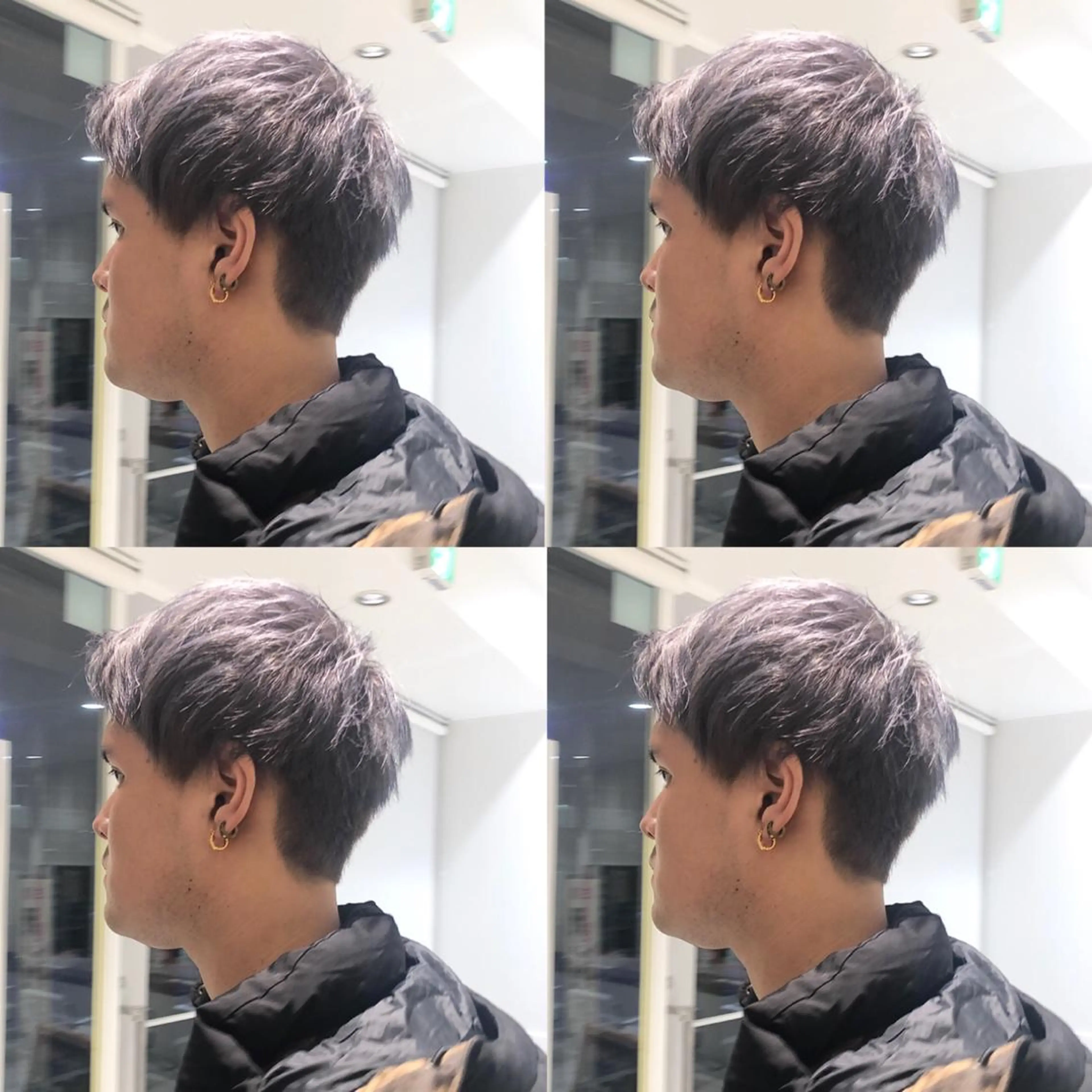 カラー メンズ メンズブリーチ ブリーチ シルバー HOLON池袋所属・ウルフカット ハッシュカット/七海のヘアスタイル