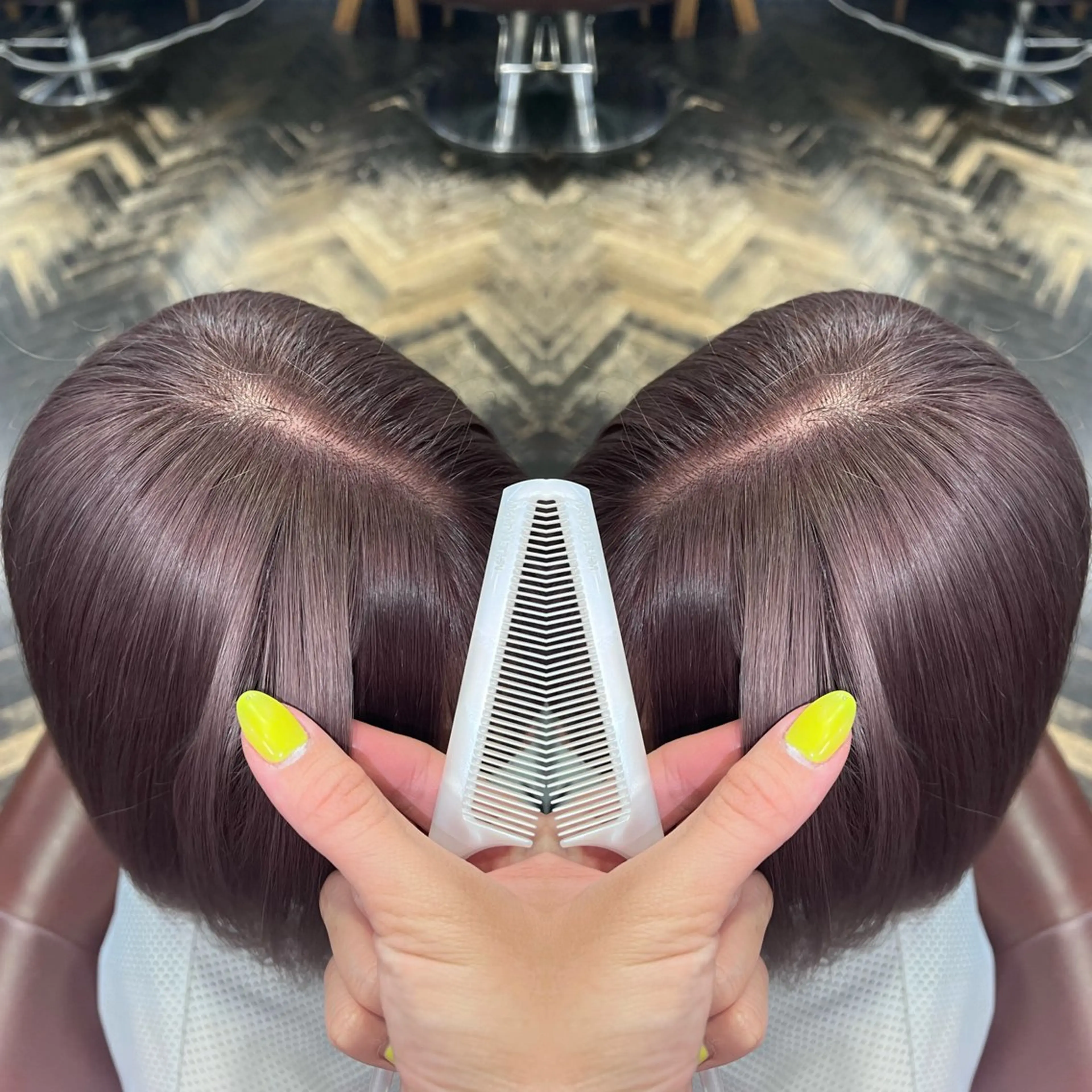 ミディアム カラー レイヤー/ボブ/ ミニボブ/AOIのヘアスタイル