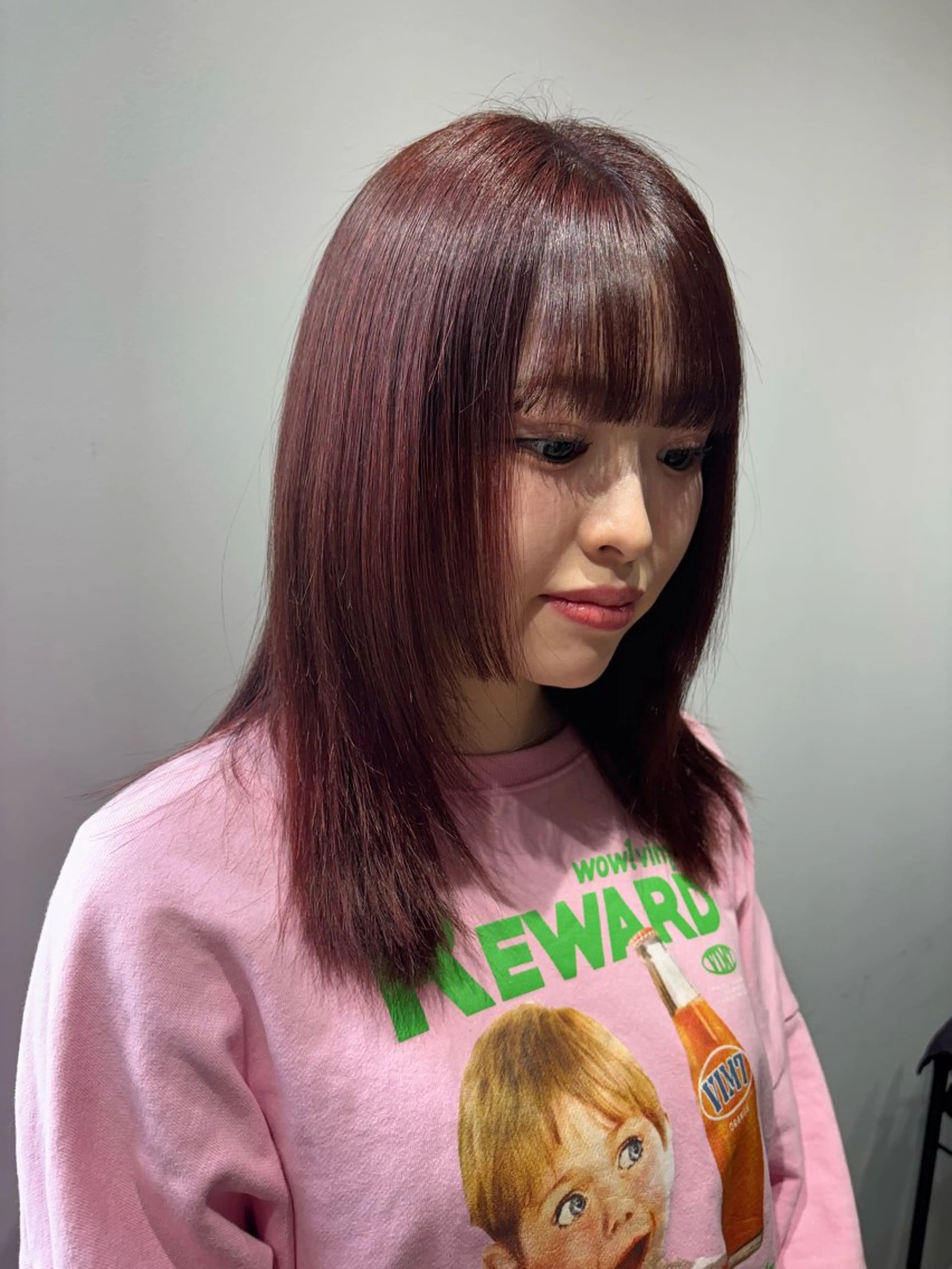 ミディアム カラー ピンクカラー ヘアカラー Maki /カラー/ブリーチのヘアスタイル