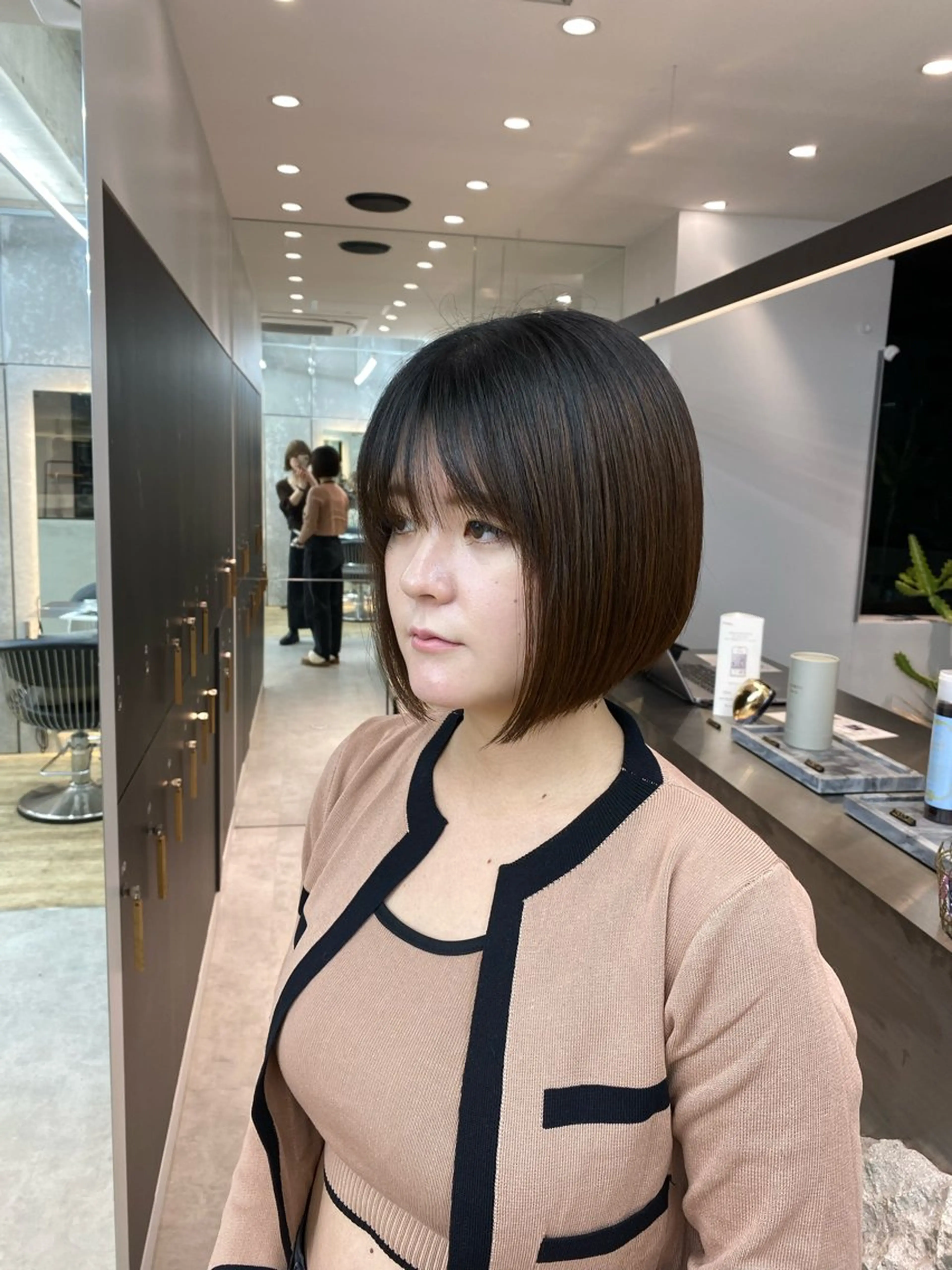 ショート パーマ ボブ ボブ縮毛矯正 韓国レイヤーRINAのヘアスタイル