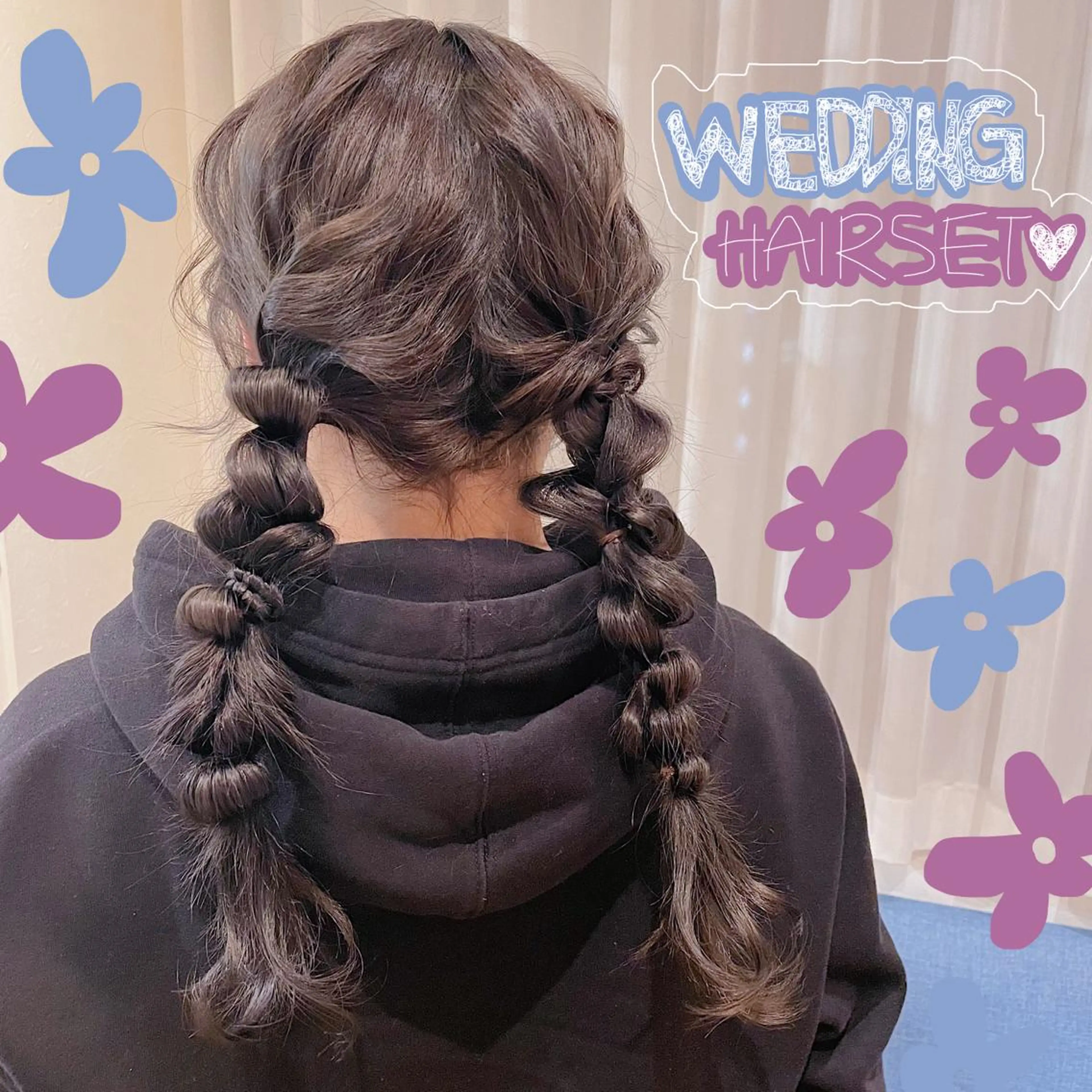 セミロング カラー ヘアアレンジ 結婚式・ブライダル なつき/艶ピンク/ girly hairのヘアスタイル