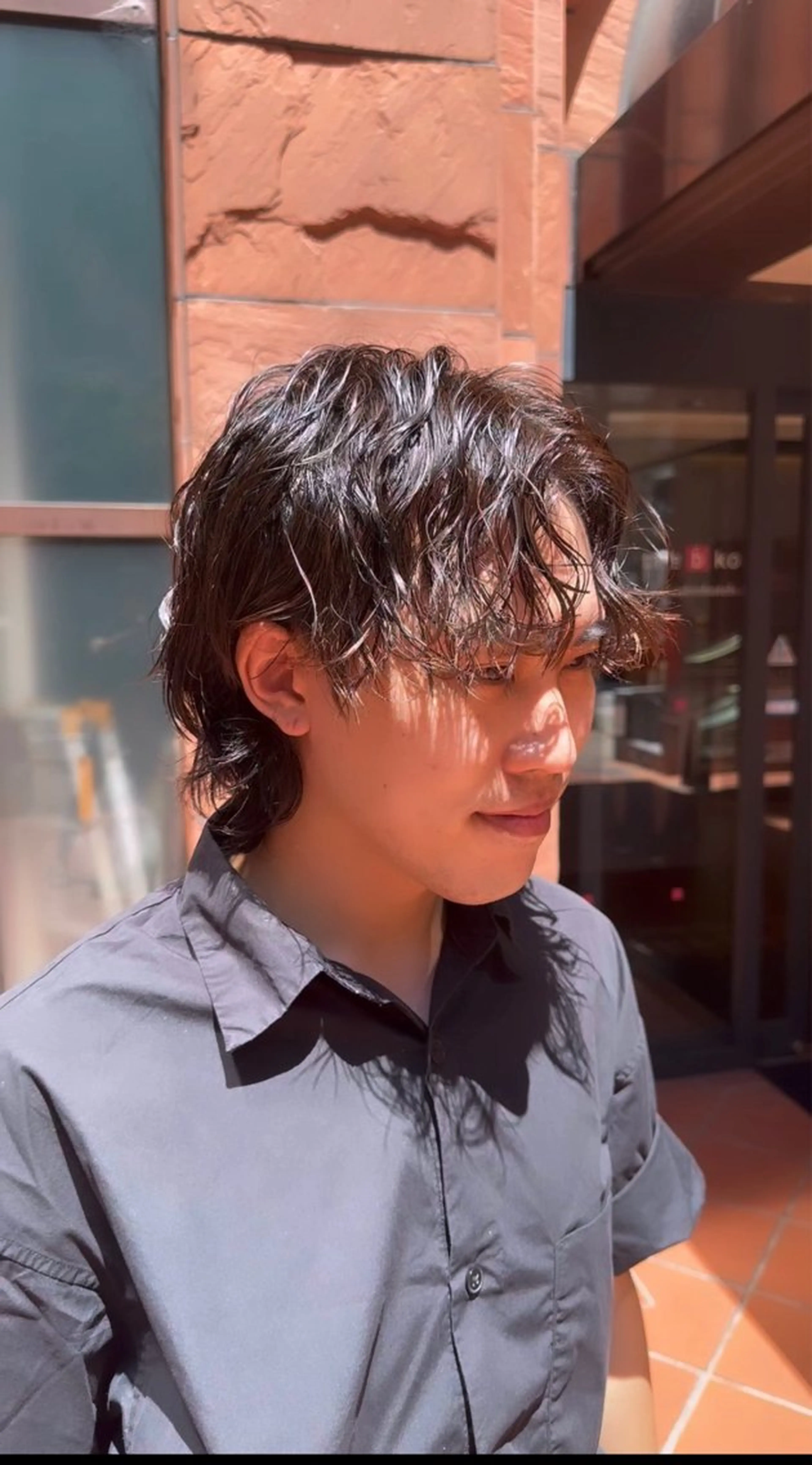 ミディアム ミディアムパーマ カット パーマ 韓国メンズヘア 田城伶治のヘアスタイル