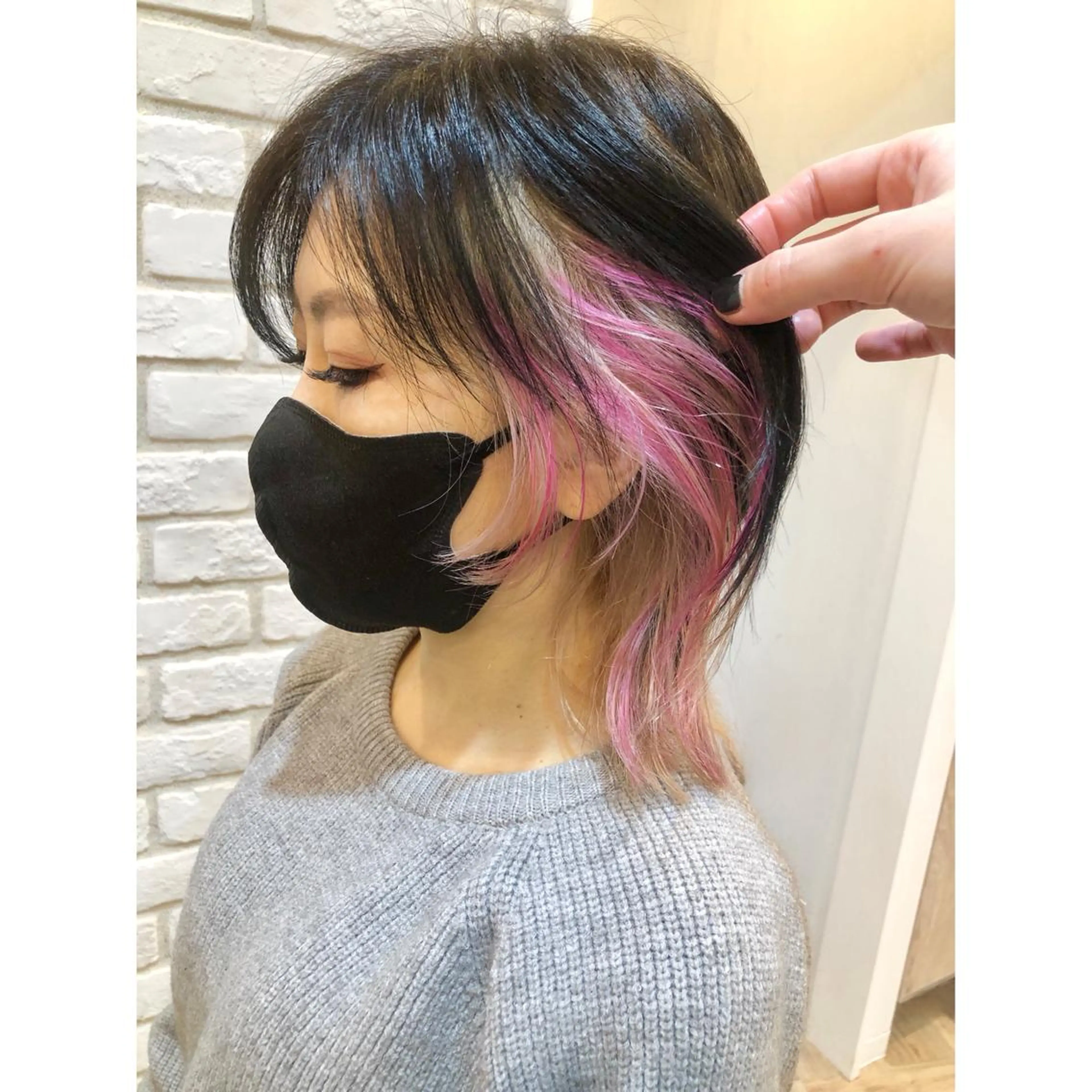 ミディアム カラー インナーカラー 推しカラー✨ オタク美容師ユウカのヘアスタイル