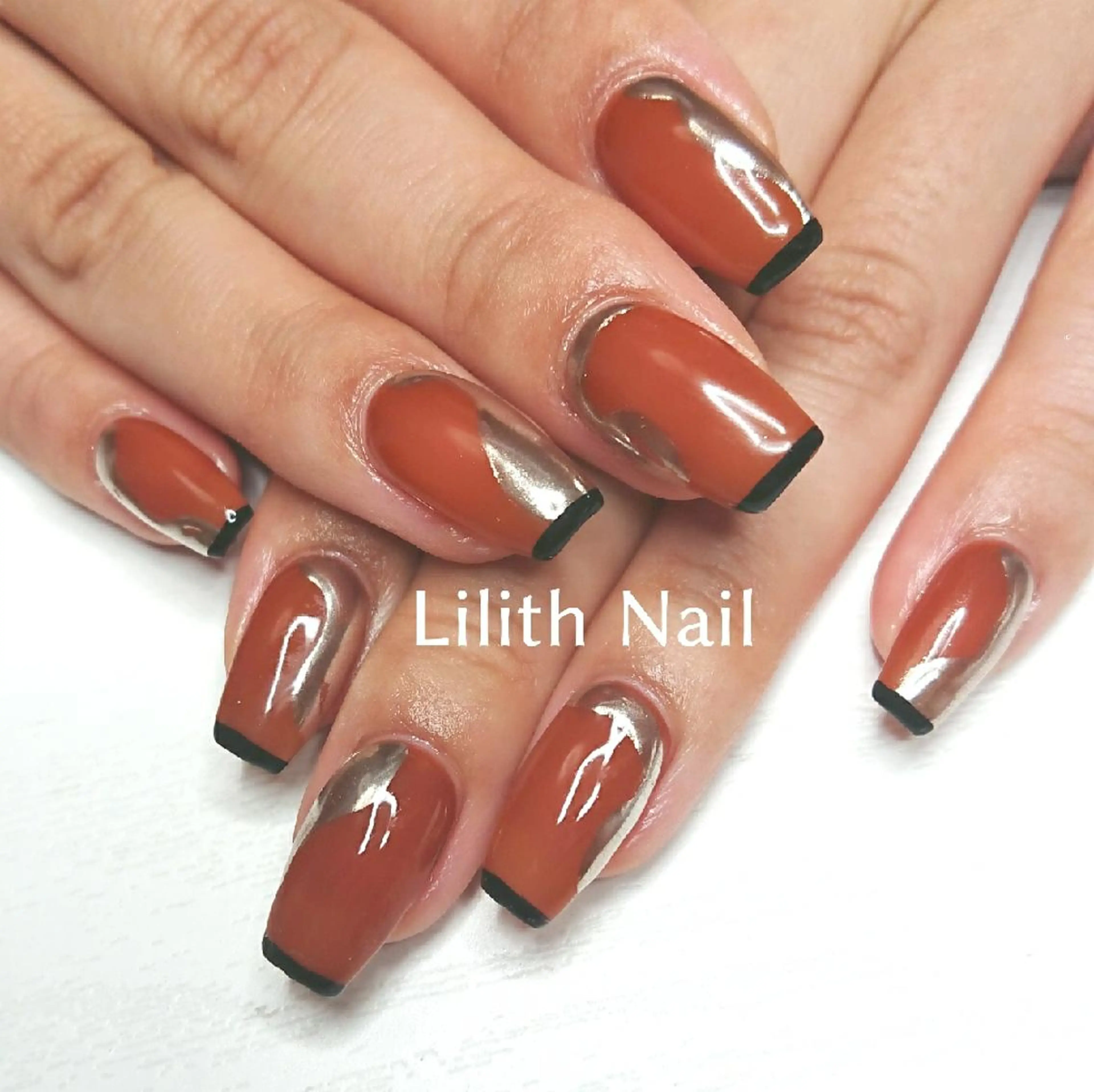 ネイル フレンチネイル ミラーネイル ハンドネイル Lilith Nailのネイルデザイン