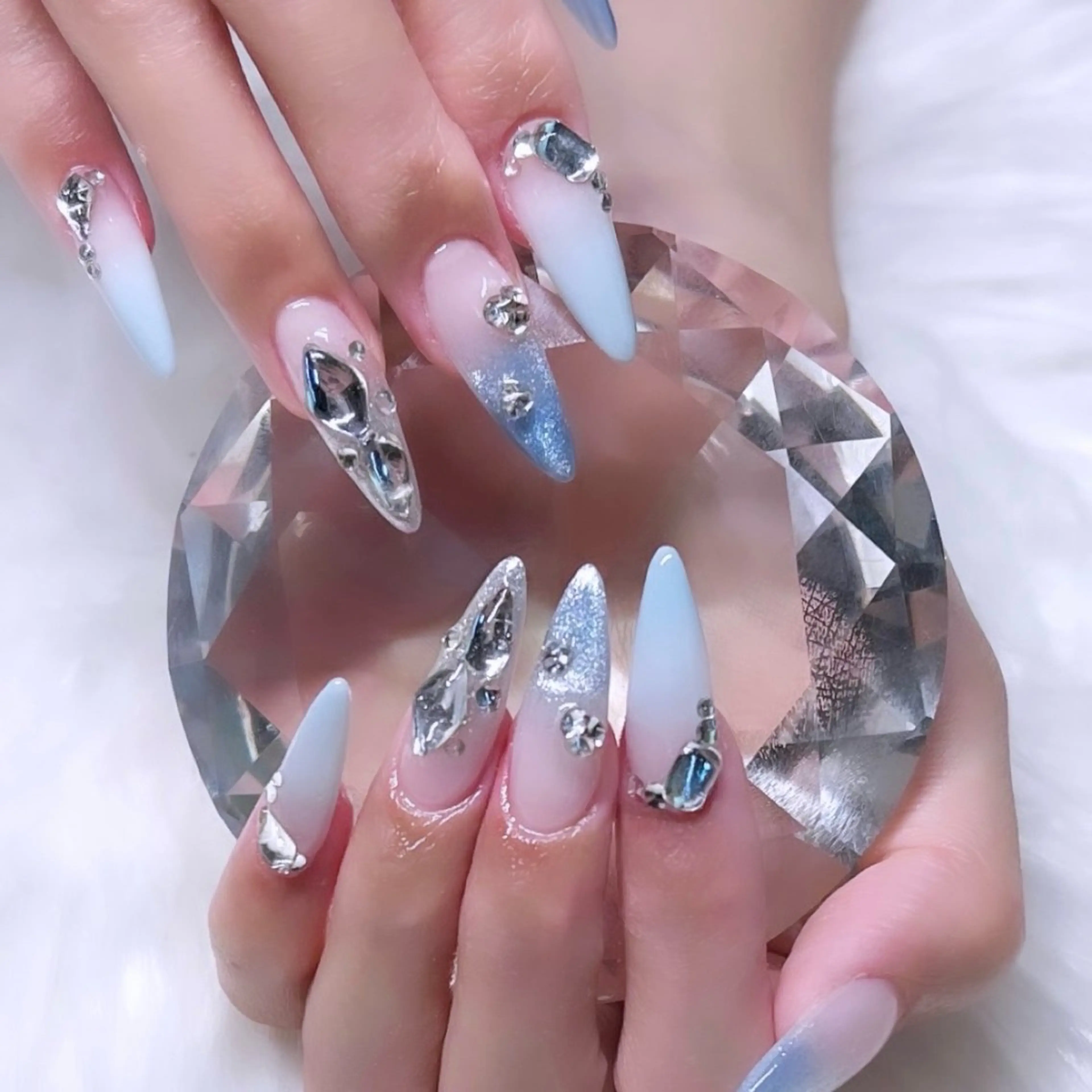 ネイル マグネットネイル 持ち込み スカルプネイル 夏ネイル ハンドネイル Kobayashi Komugiのネイルデザイン