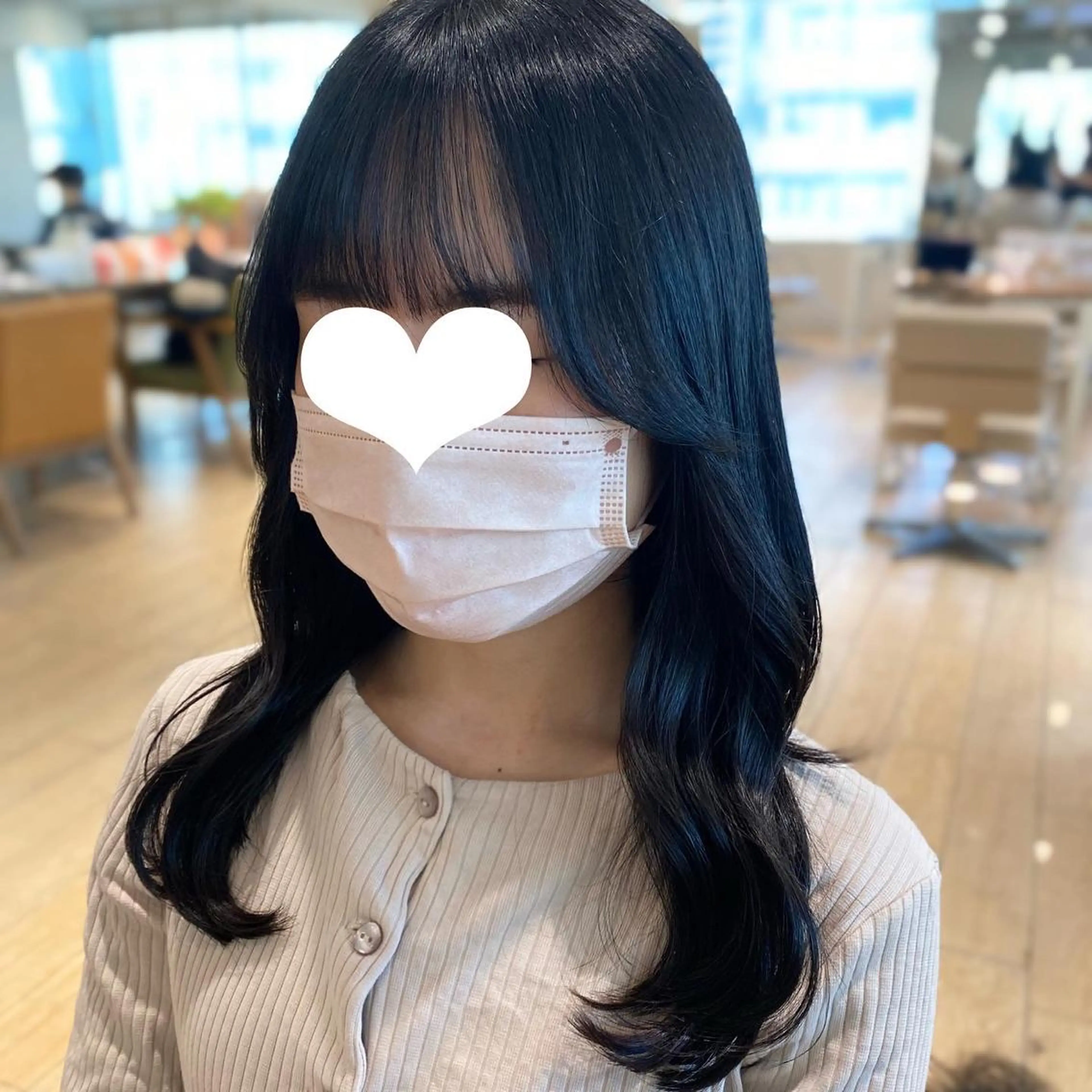 ロング 顔まわりレイヤー 顔周りカット レイヤーカット ロング 顔周り/くびれヘア 韓国ヘア💕風間るなのヘアスタイル