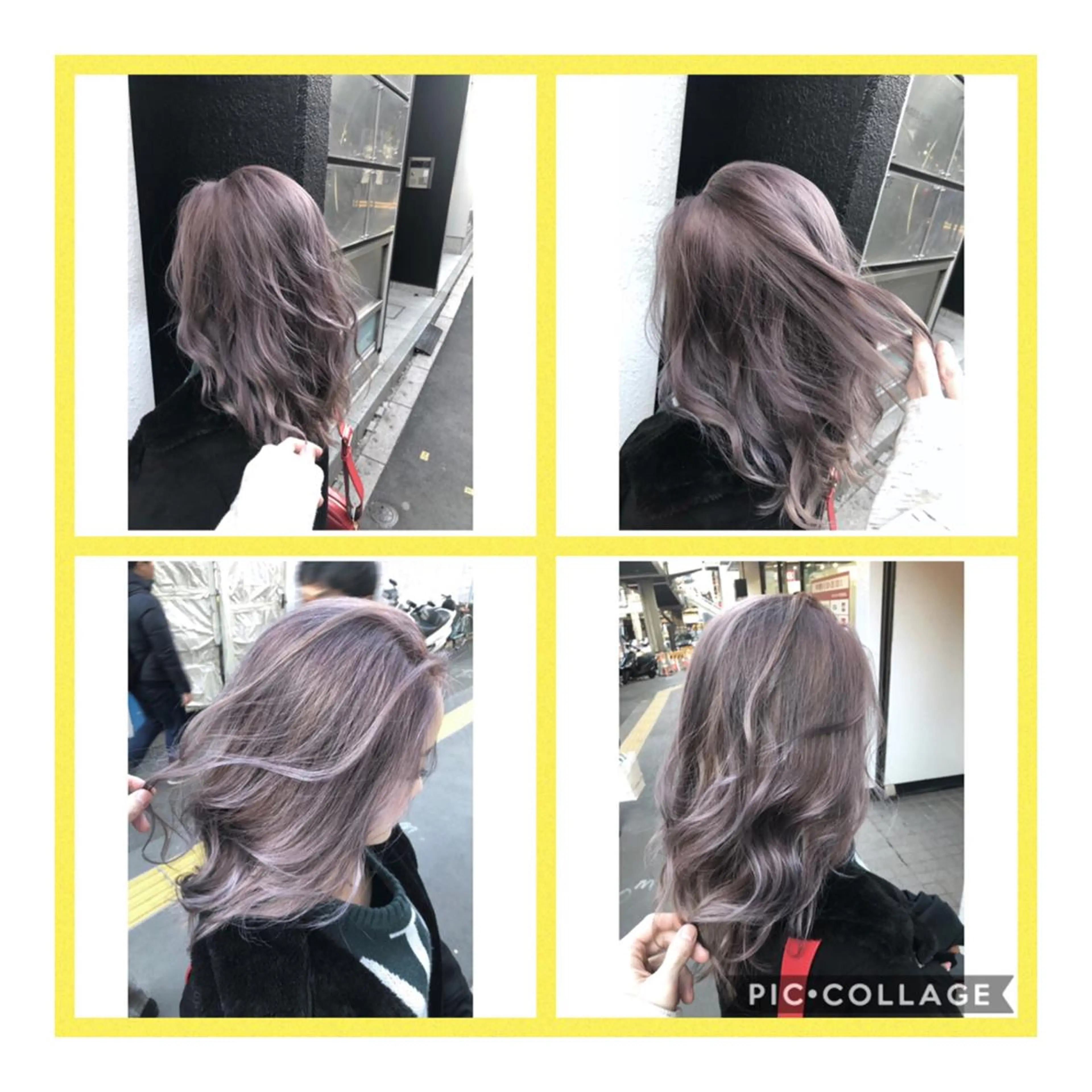 セミロング カラー ブリーチ ラベンダーカラー 100%髪質改善特化 TRUNSのヘアスタイル