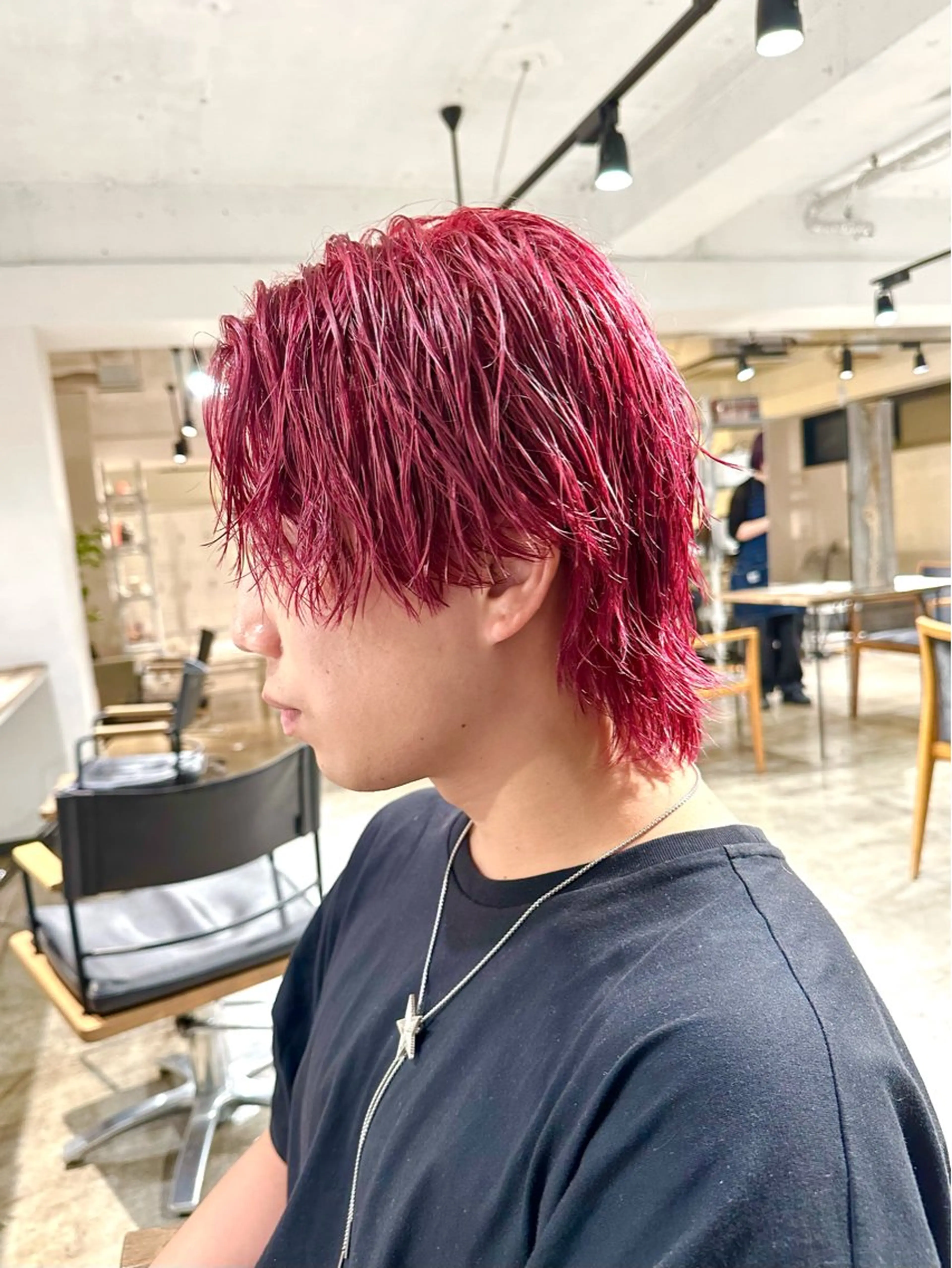 カラー メンズ メンズブリーチ センターパート メンズハイトーン メンズパーマ メンズウルフカット カット ヘアカラー トリートメント 骨格補正施術/メンズ 専門美容師/YUYAのヘアスタイル