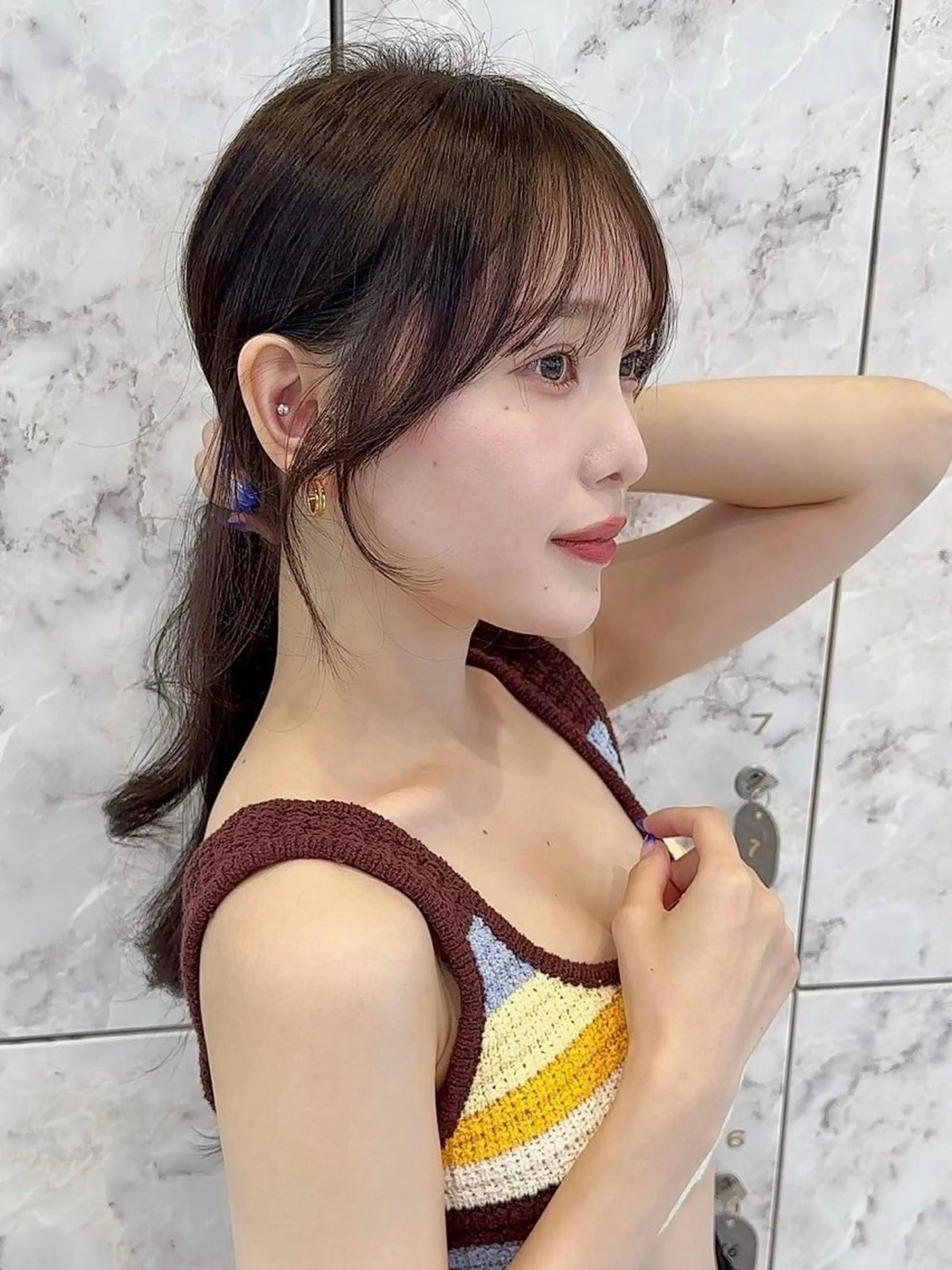 ロング 新宿/小顔レイヤー/ 顔まわり/西慶太朗のヘアスタイル