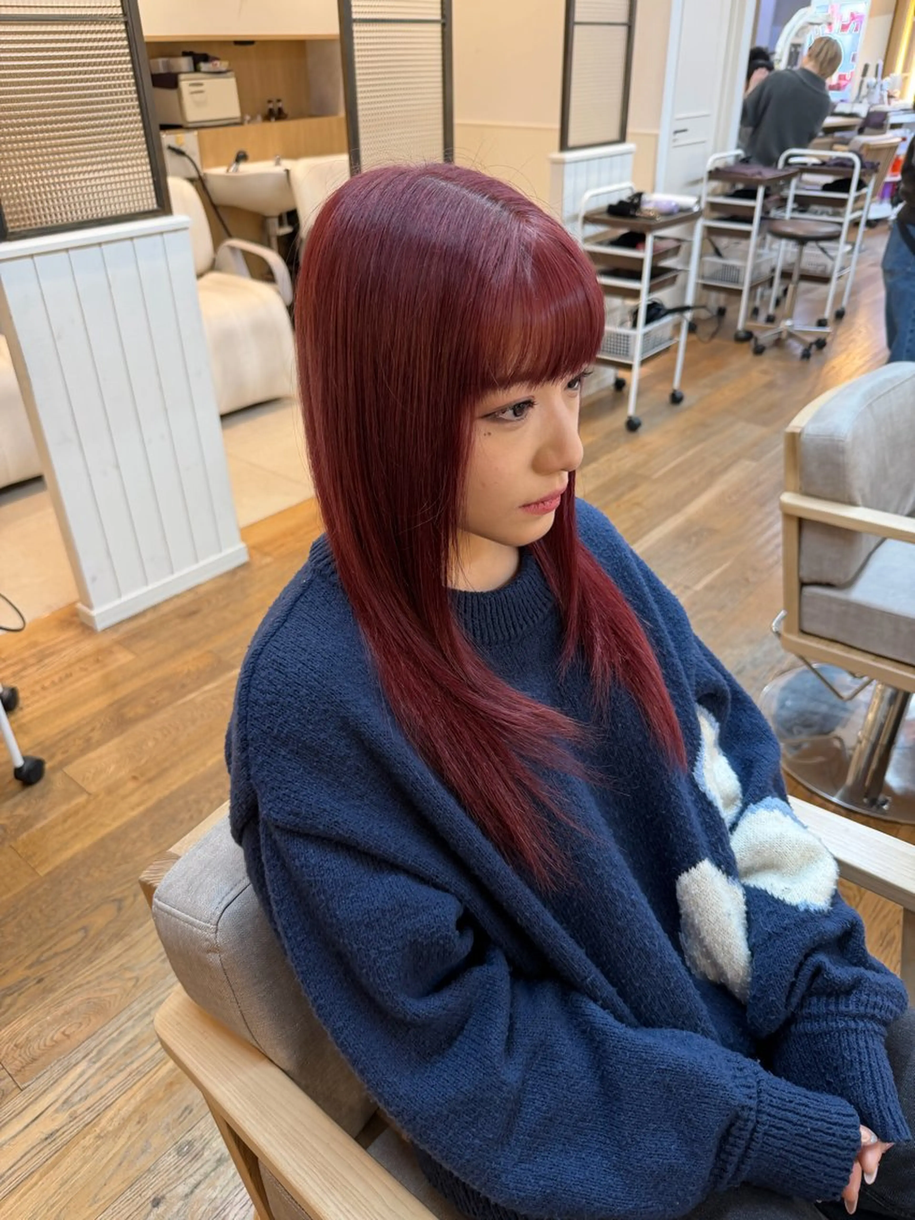 ロング カラー ブリーチ ピンクカラー トリートメント ヘアカラー トリートメント ナチュラルカラー✨ SHINYAのヘアスタイル