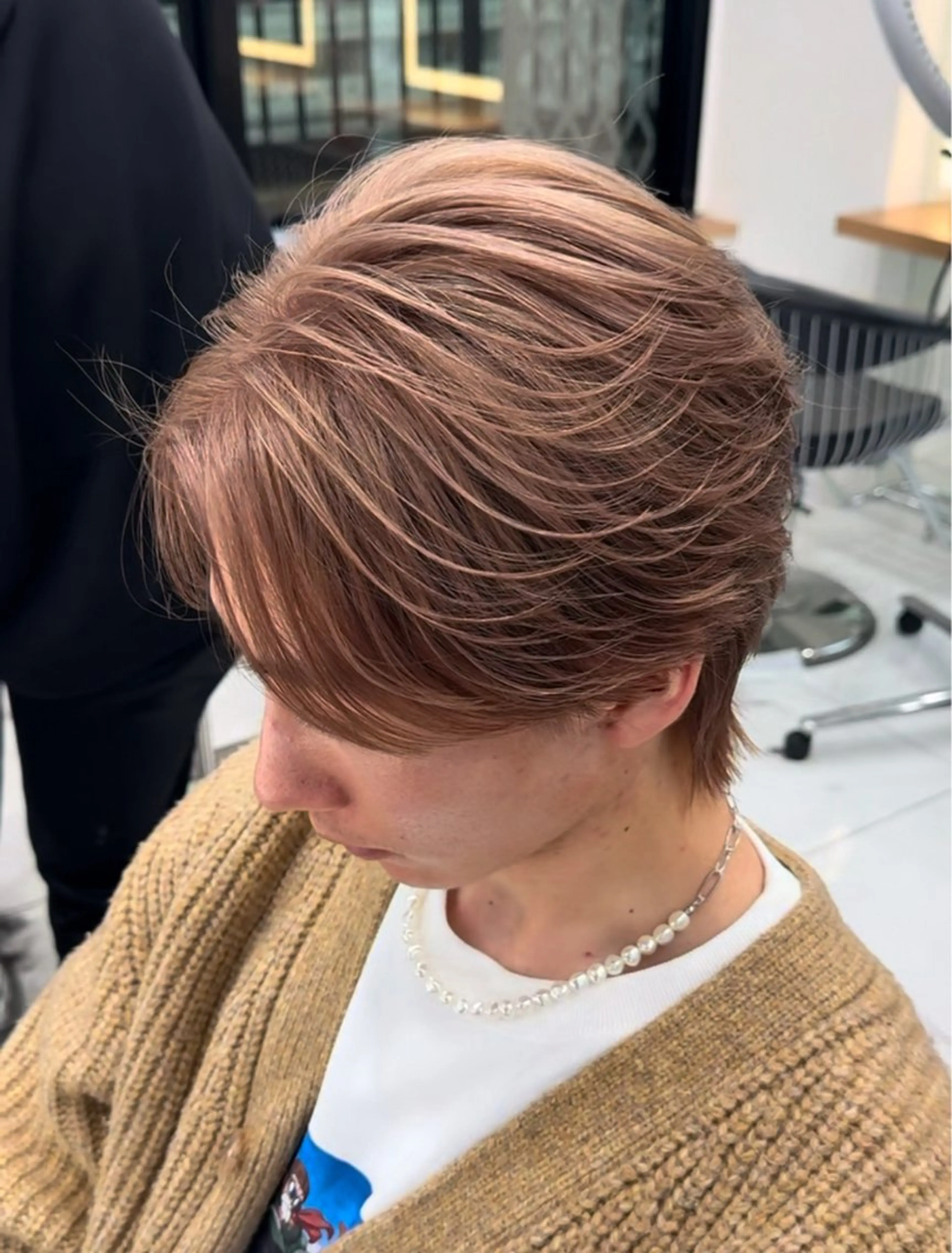 カラー メンズ ベージュカラー ミルクティーベージュ miyu'somotesando所属・菅野 心悠/メンズヘアのヘアスタイル