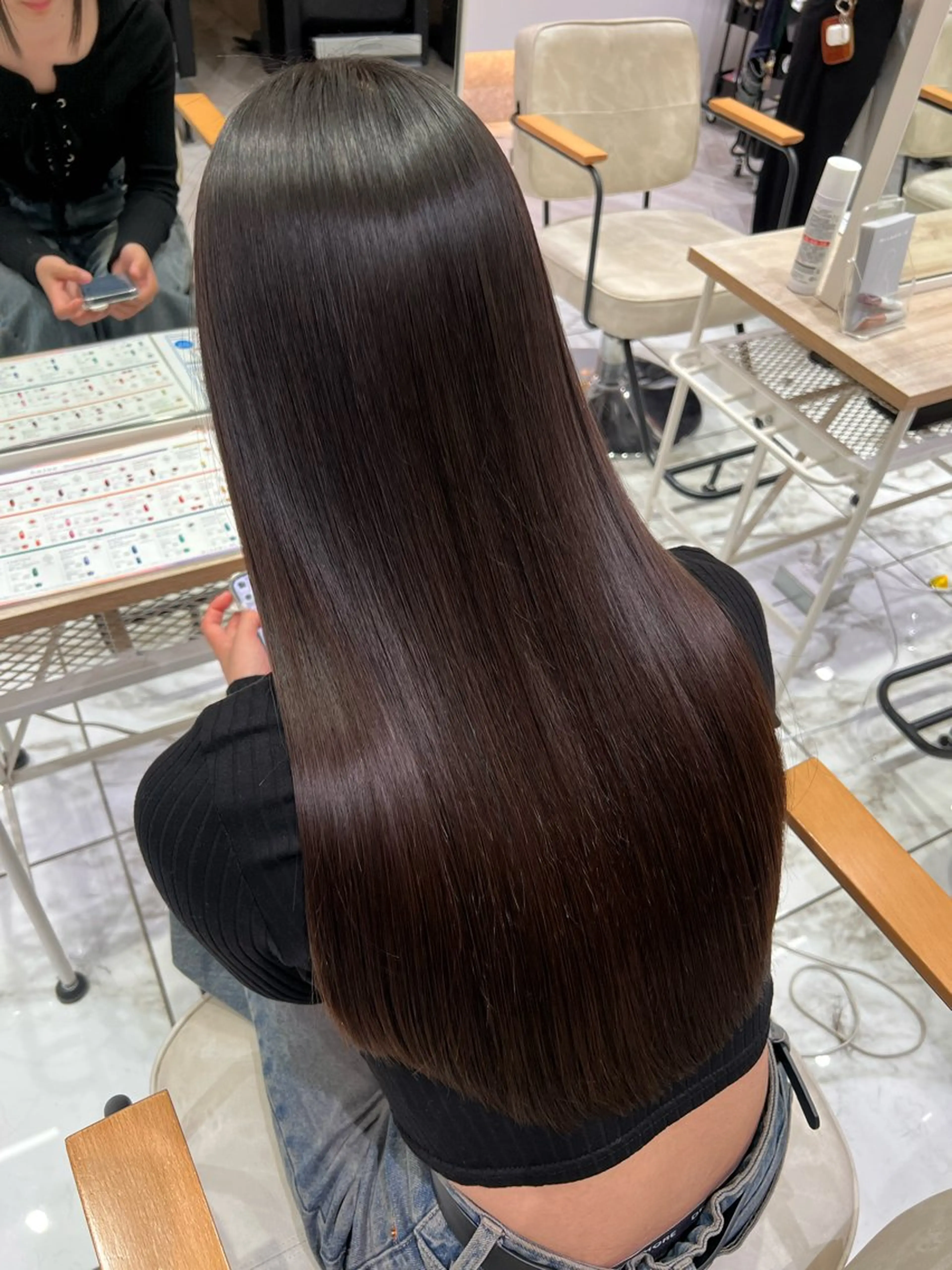 ロング カット 縮毛矯正 酸性ストレート人気 No,1/カスミ🩰のヘアスタイル