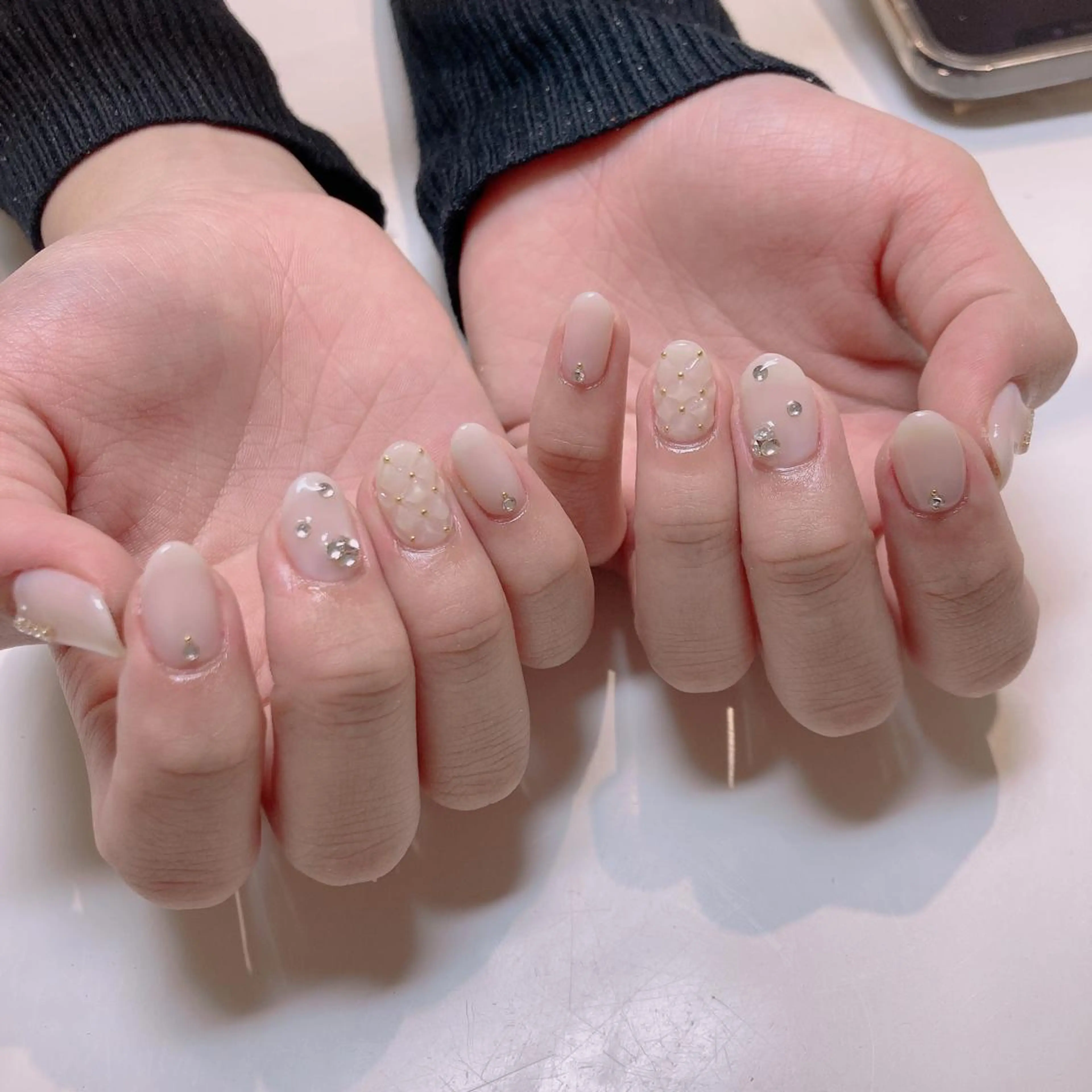 ネイル ハンドネイル 韓国ネイル/ワンホン ネイル🎀表参道3分のネイルデザイン