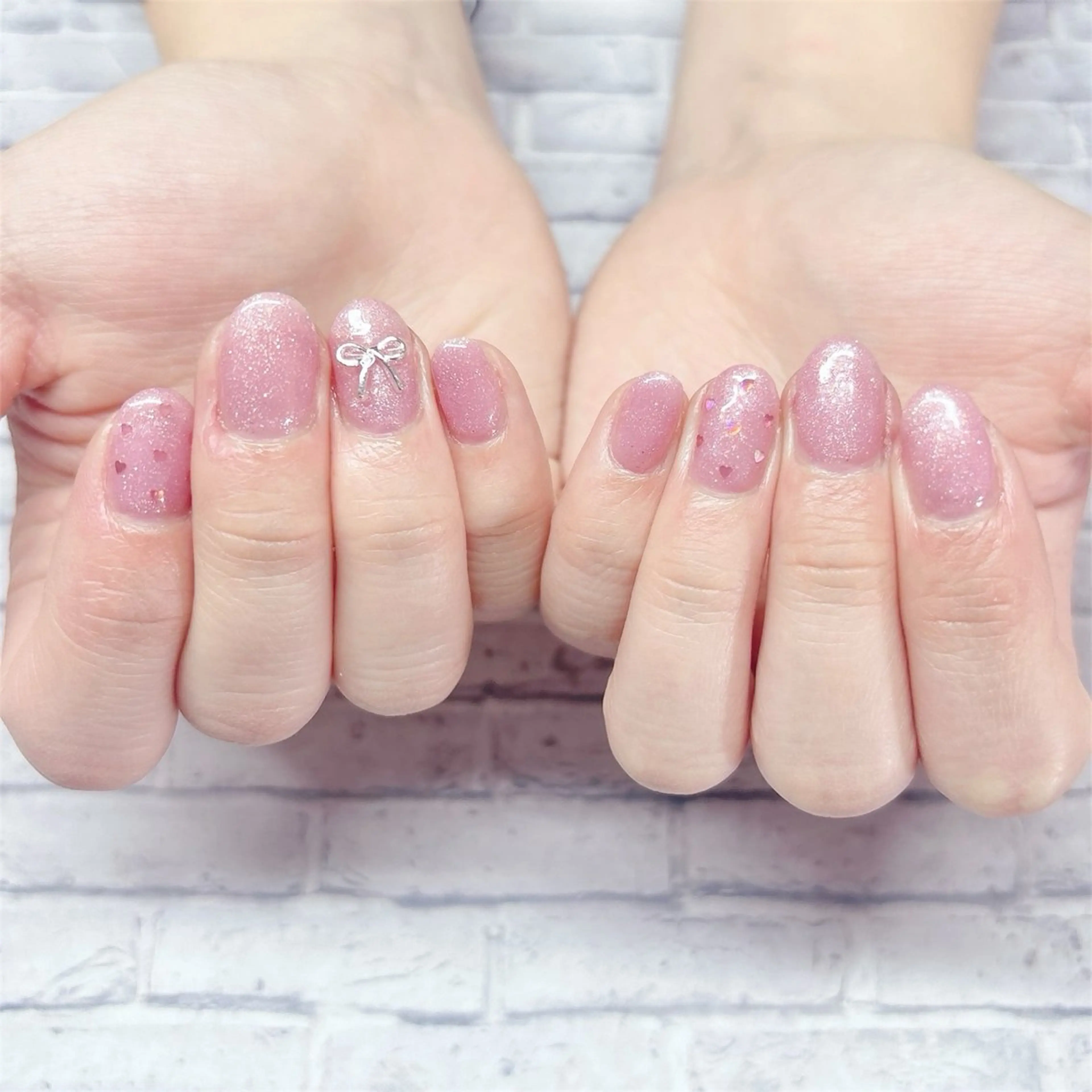 ネイル ラメ(グリッター) ピンク MYu Beauty Salon  MAIのネイルデザイン