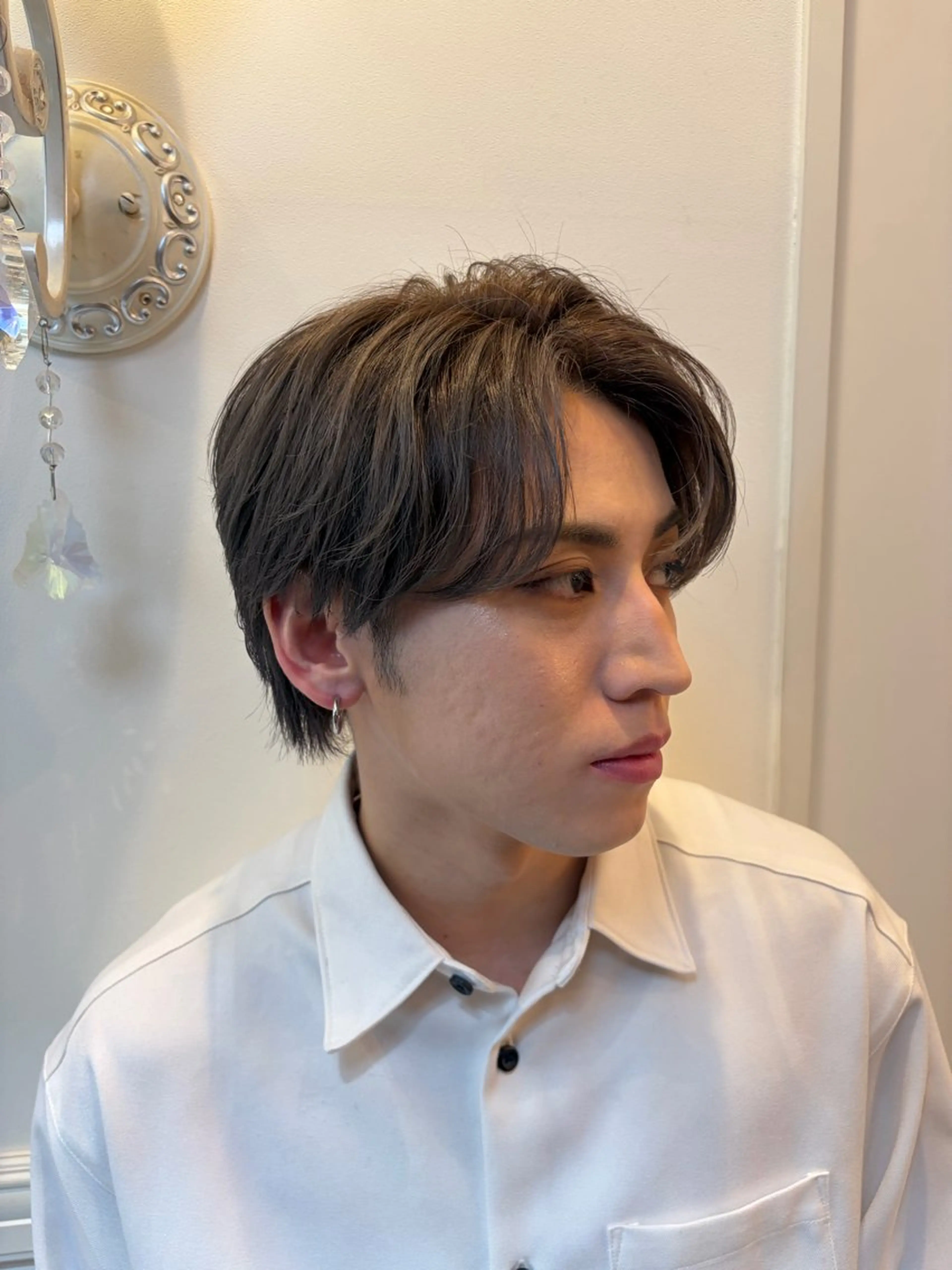 カラー メンズ センターパート グレージュ カット ヘアカラー トリートメント ✨似合わせ特化美容師 WILL上村 拳吾のヘアスタイル