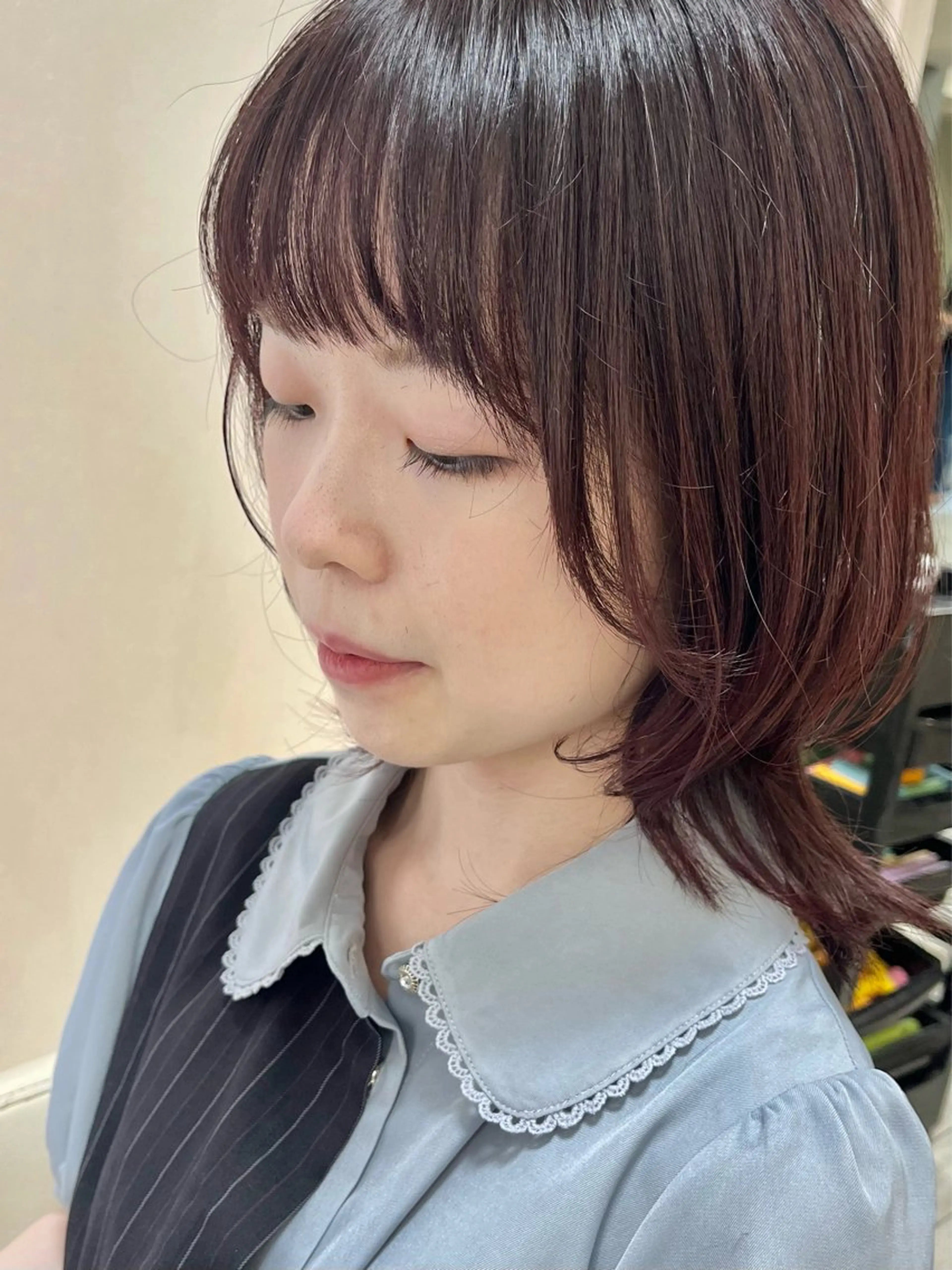 セミロング カラー レイヤーカット ママ美容師 ＊ヒマワリのヘアスタイル