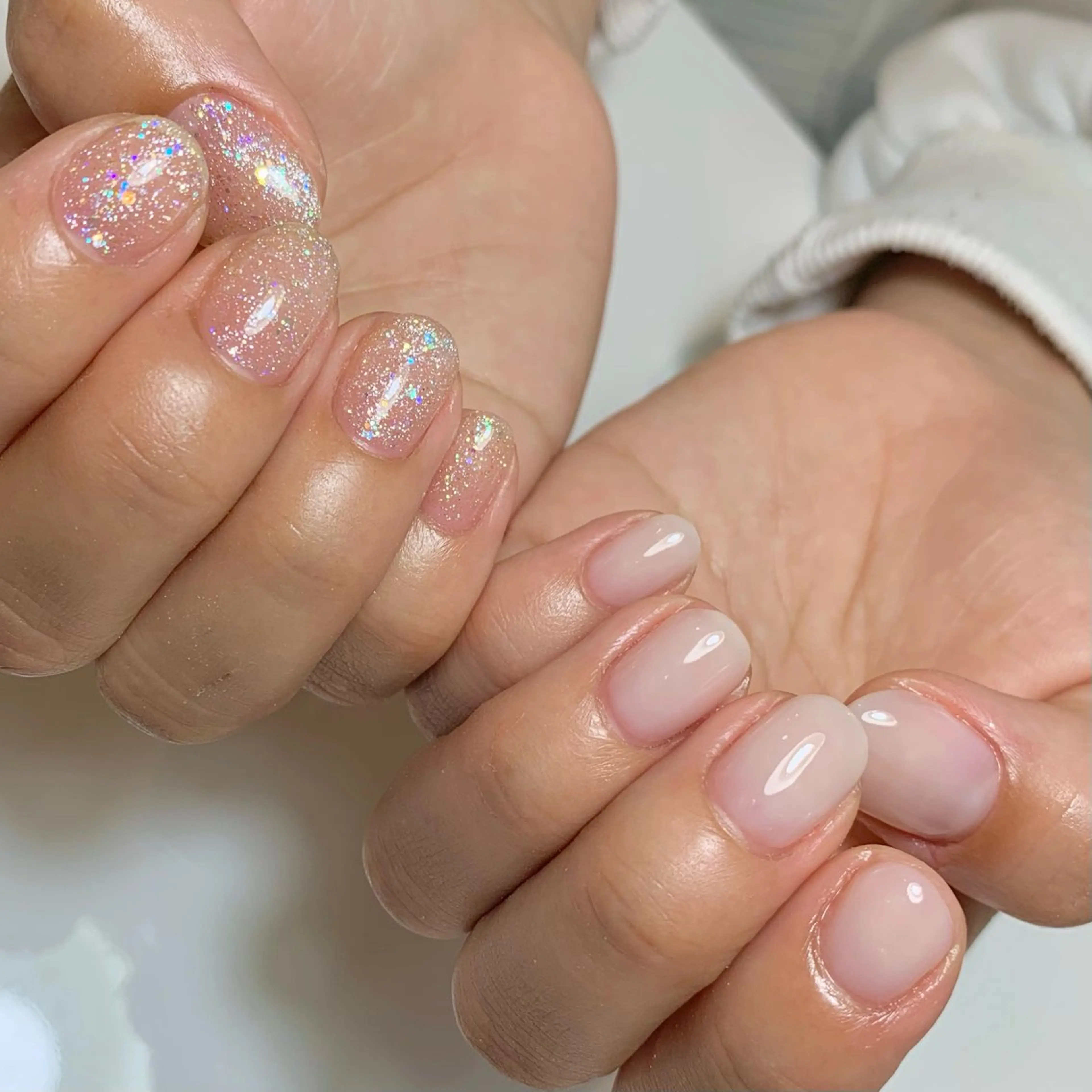 ネイル ラメ(グリッター) ホワイト Ricca ERIKAのネイルデザイン