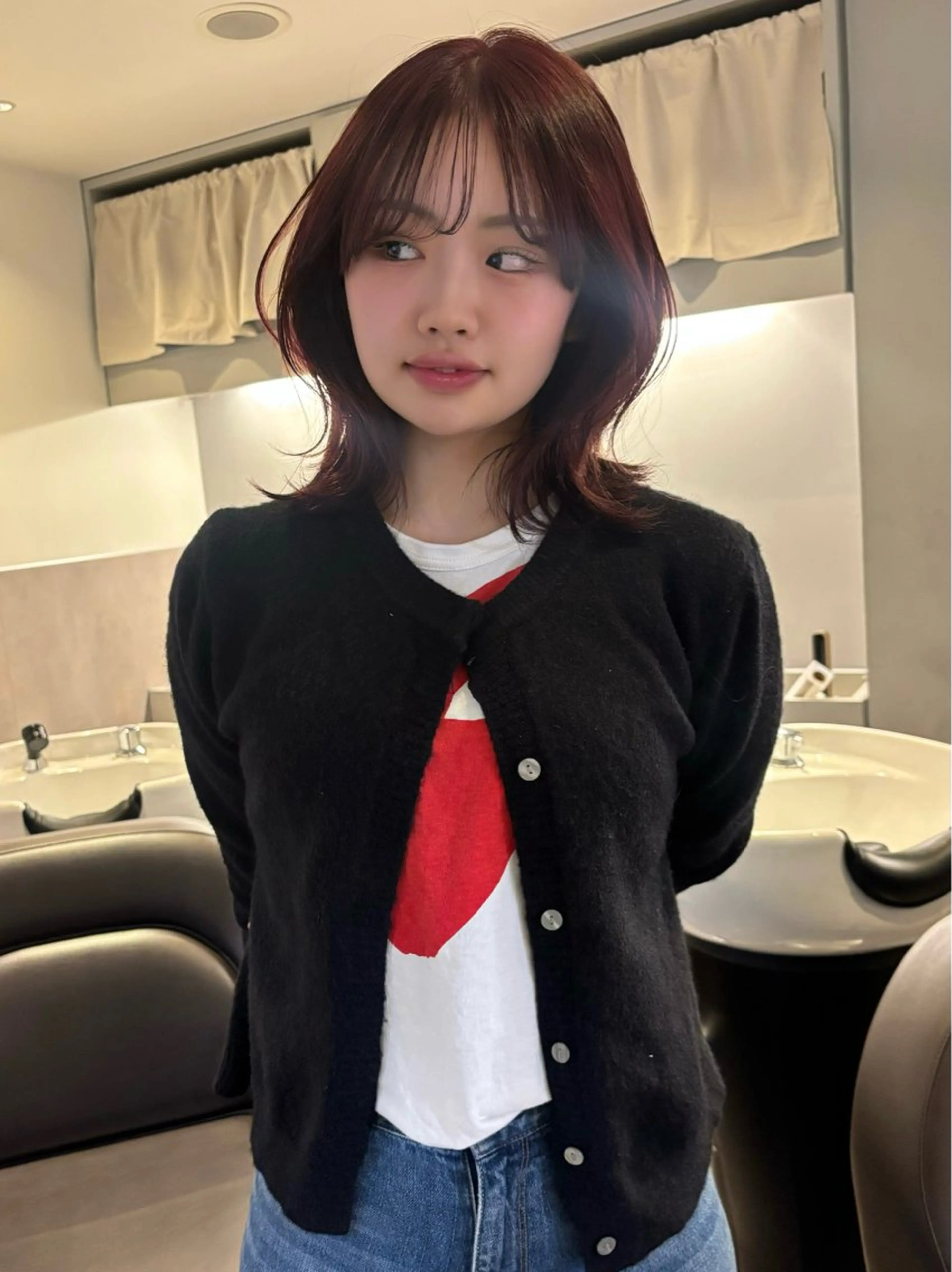 カラー ブリーチ ブリーチなしカラー ヘアカラー rinka／暖色 ブリーチのヘアスタイル