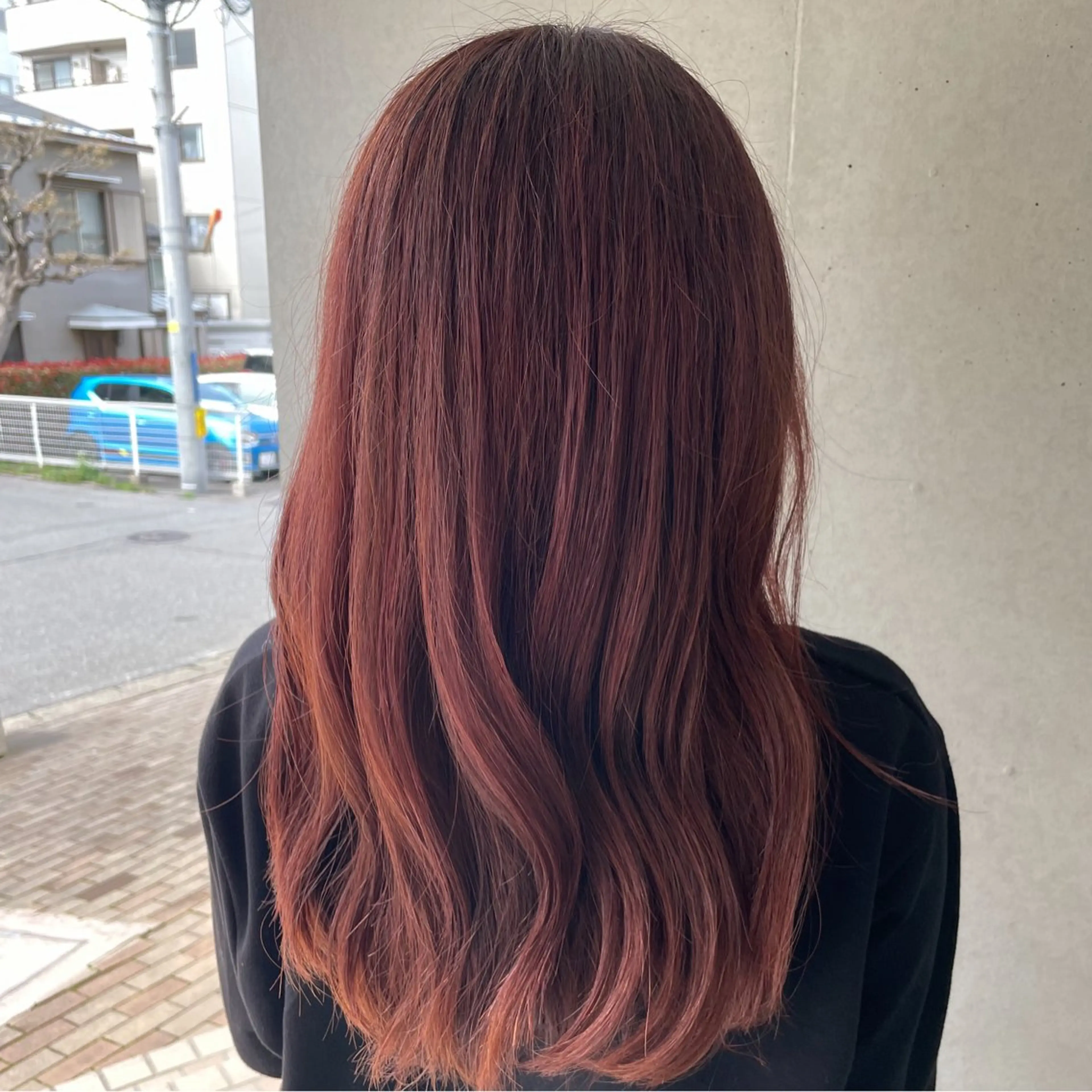 ロング カラー オレンジ ピンクカラー メグ🫧 ケアスタイリスト✨のヘアスタイル