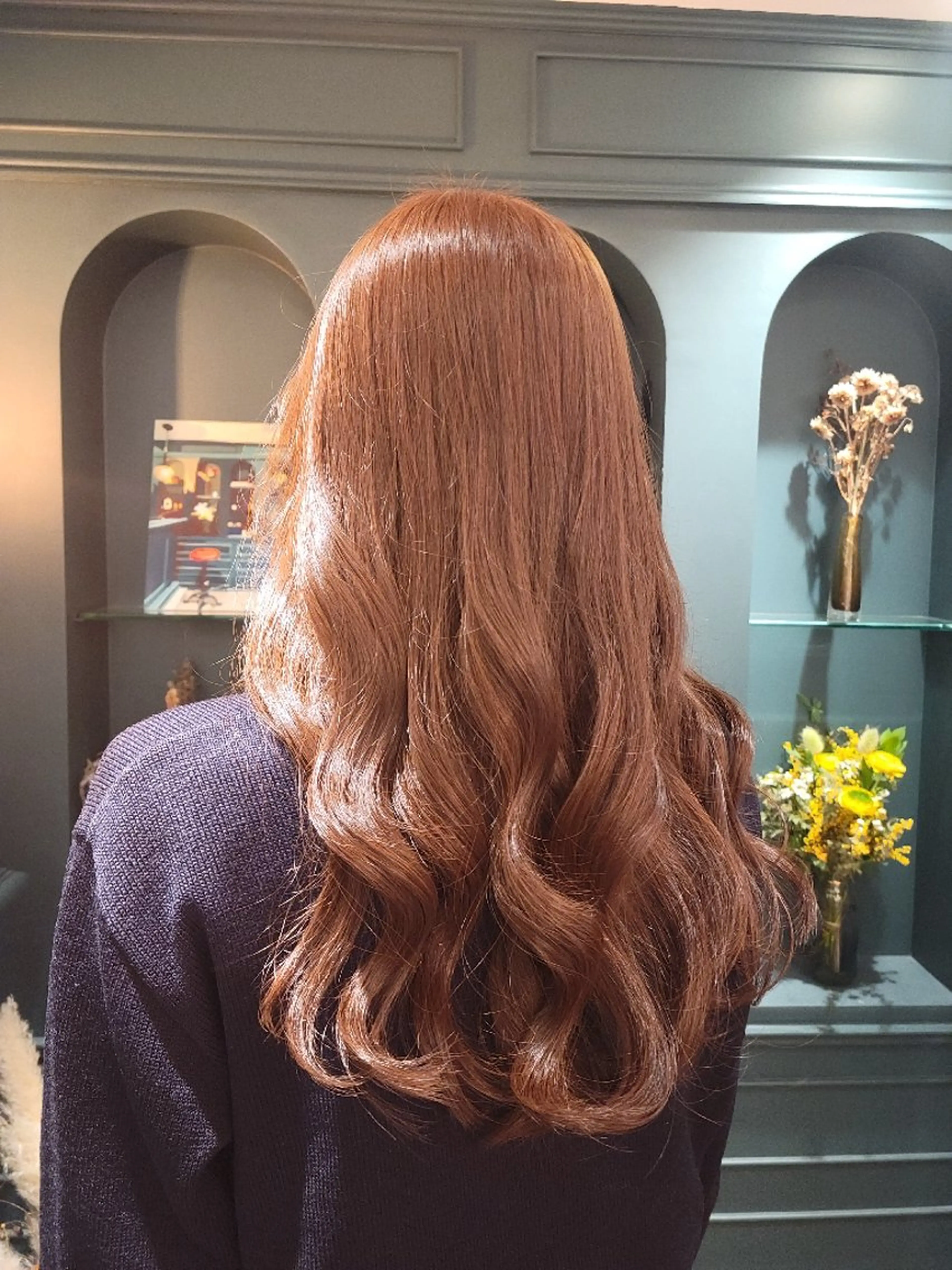 ロング カラー ブラウンカラー オレンジ オレンジブラウン ヘアカラー 【メンズカット/パー マ👦】momo🌷のヘアスタイル