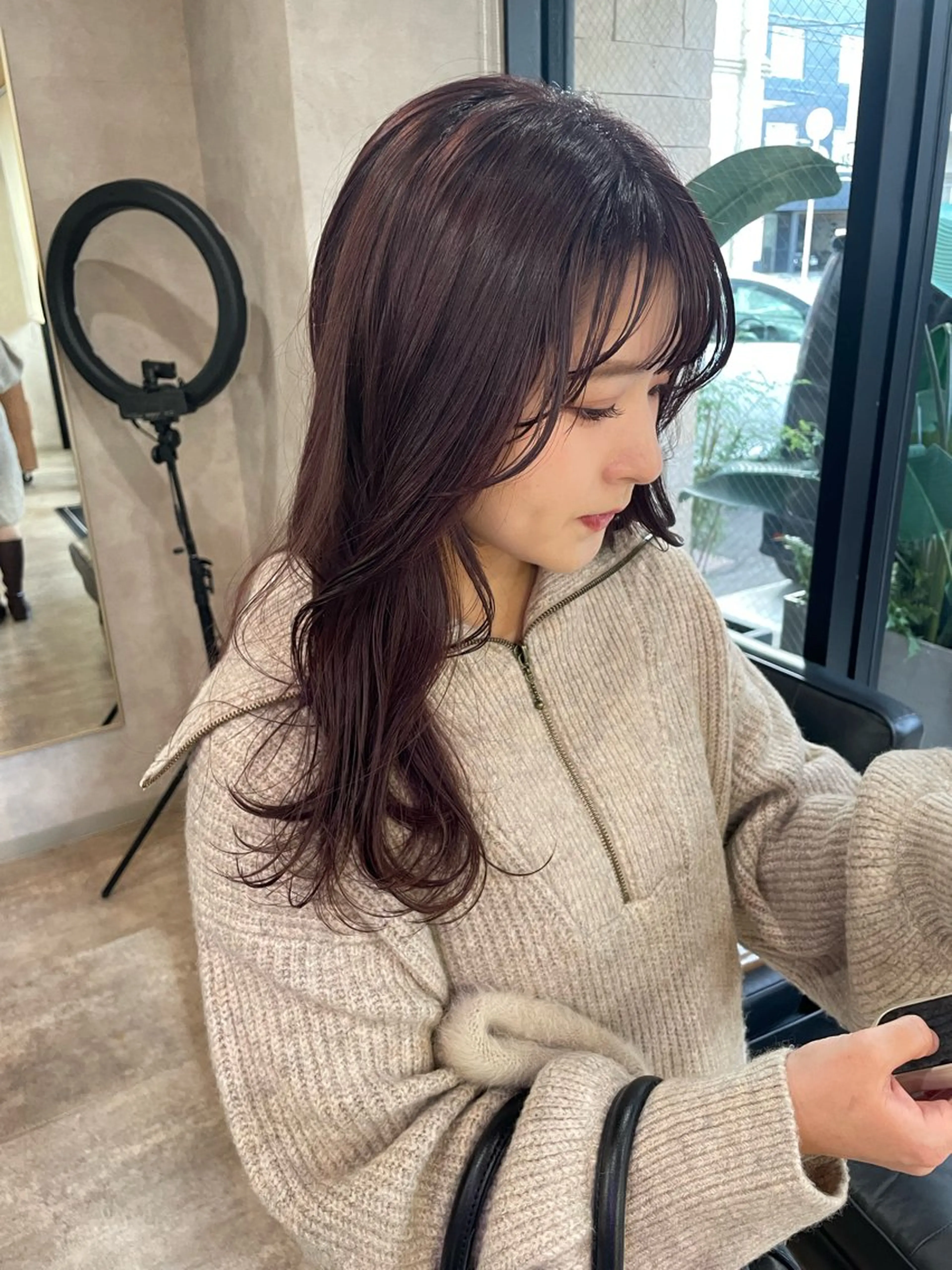 セミロング カラー ベージュカラー ラベンダーカラー ラベンダーベージュ カット ヘアカラー トリートメント RIENS / ayu ♡のヘアスタイル