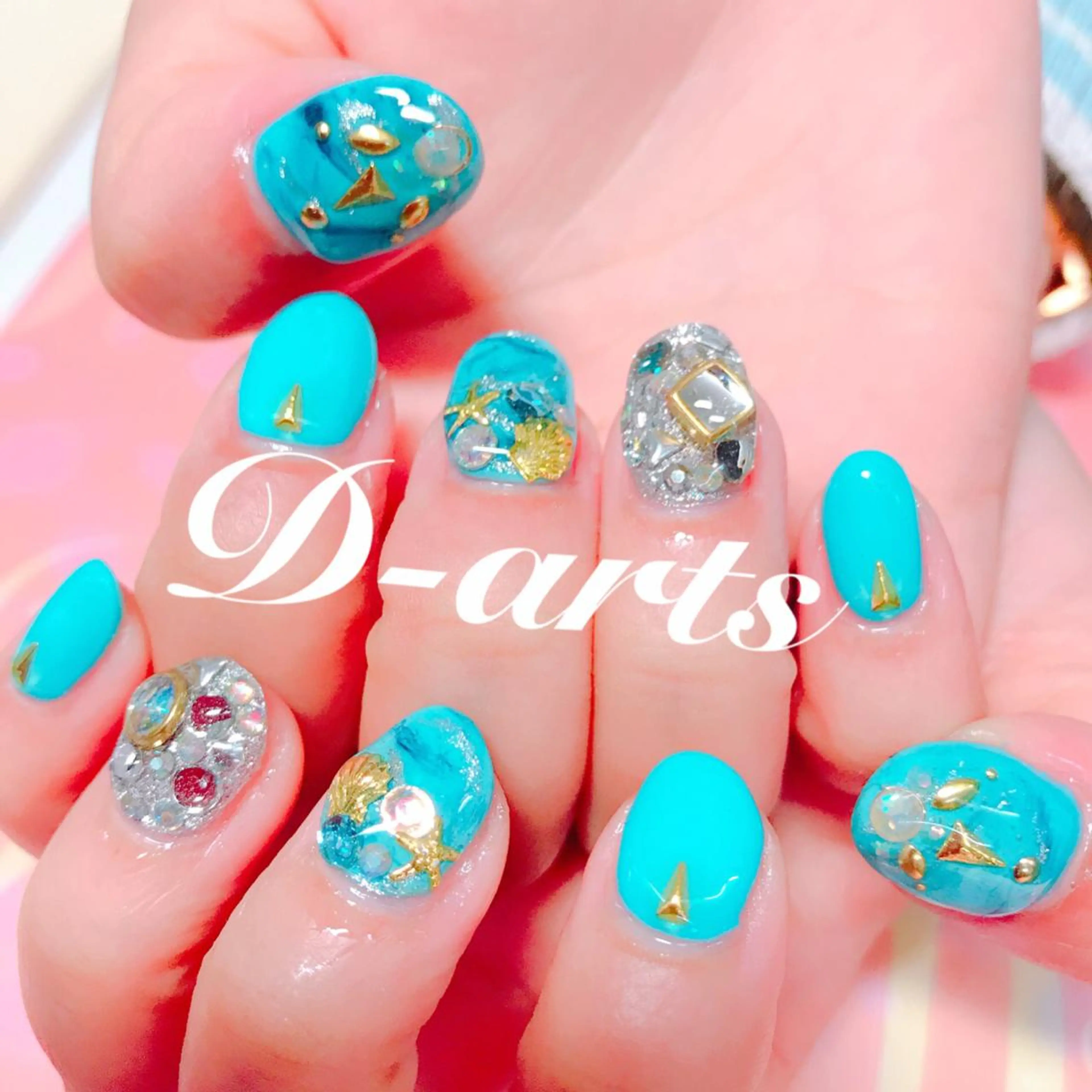 ネイル ブルー S&S 村田小百合のネイルデザイン