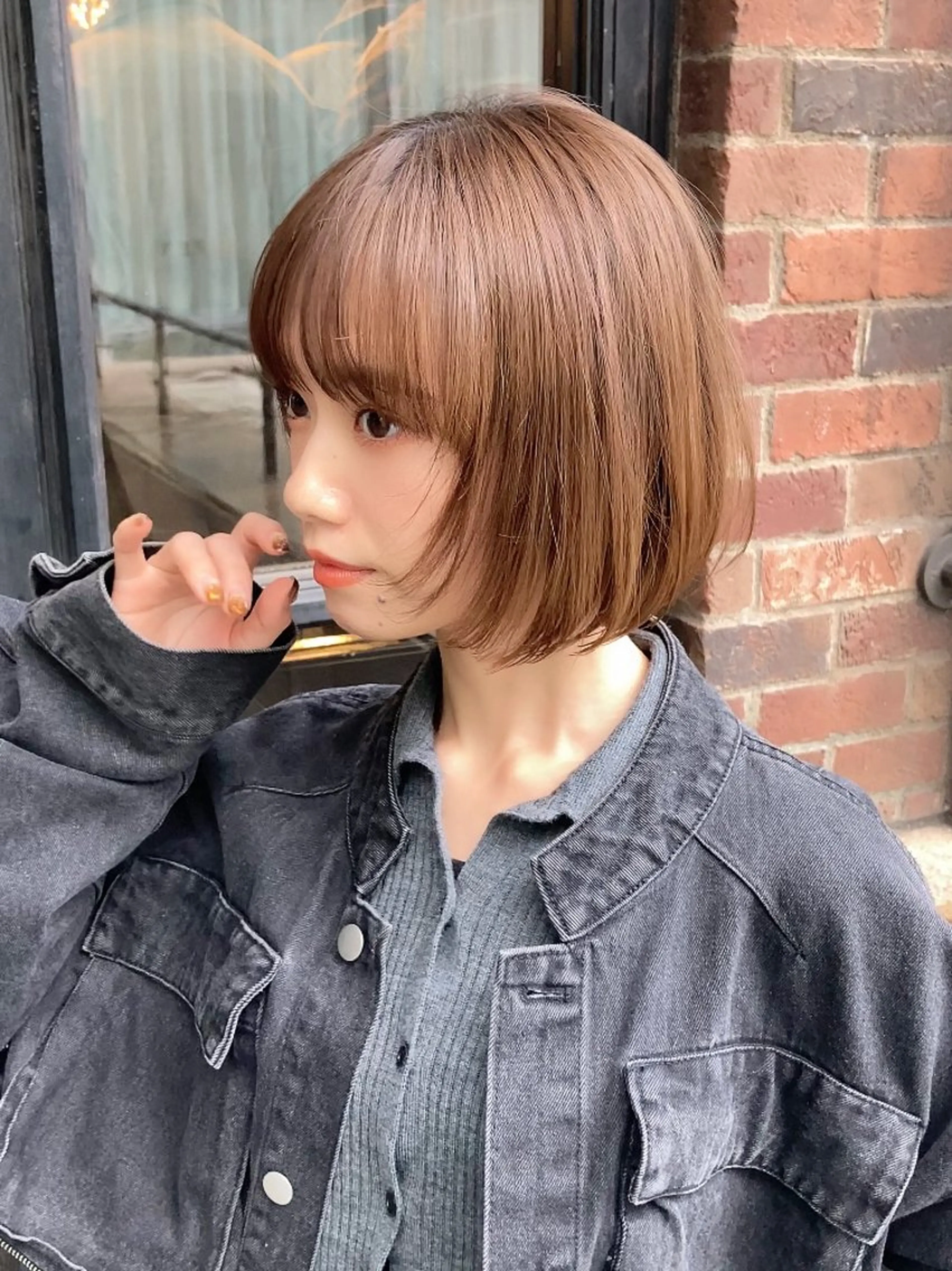 ショート ボブ 顔周りカット レイヤーカット ヘアカラー トリートメント 💎ボブ/似合わせの 達人/縮毛矯正/畔上のヘアスタイル