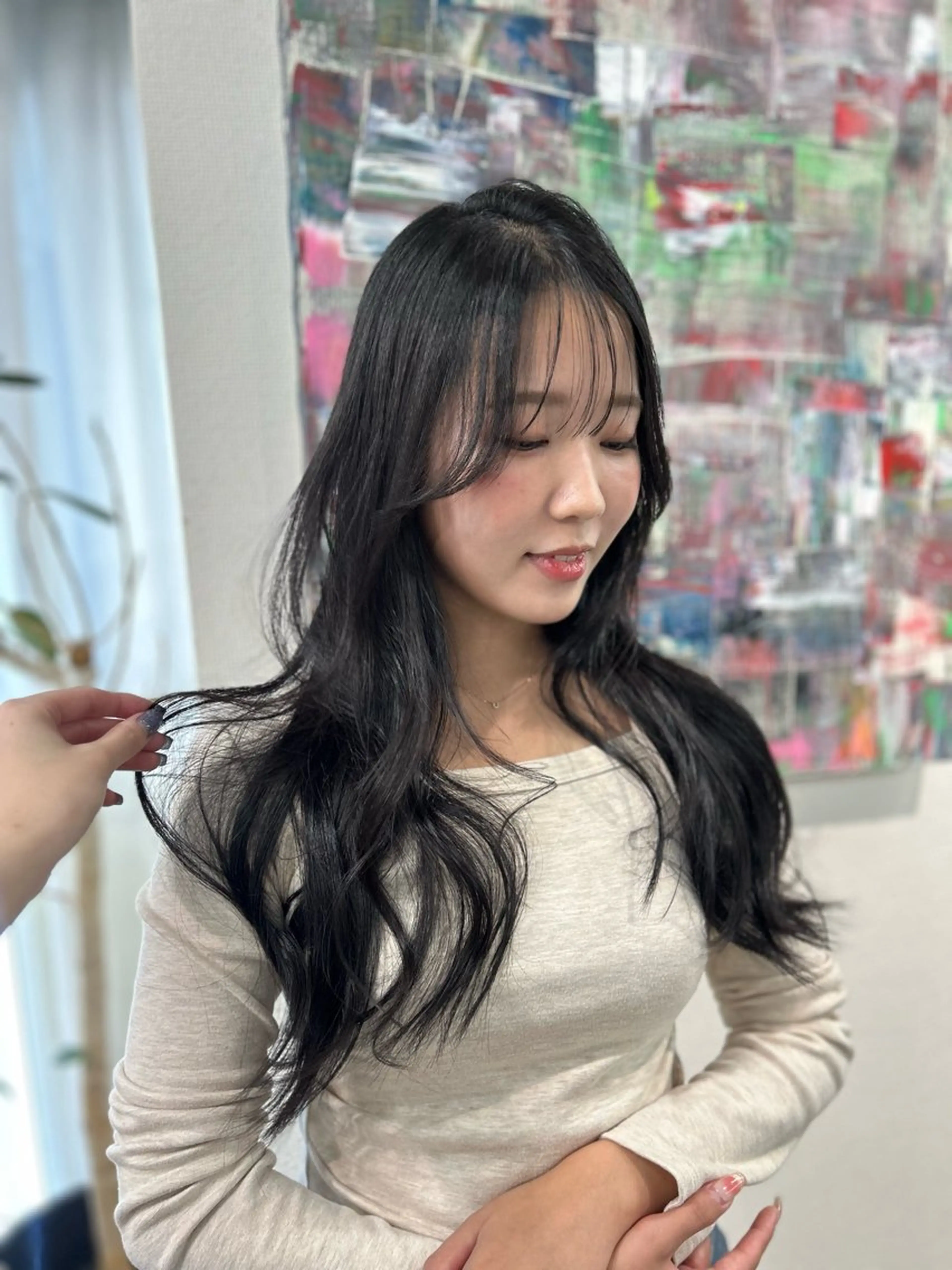 ロング レイヤーカット 似合わせカット カット ヘアカラー CLETO Licaのヘアスタイル