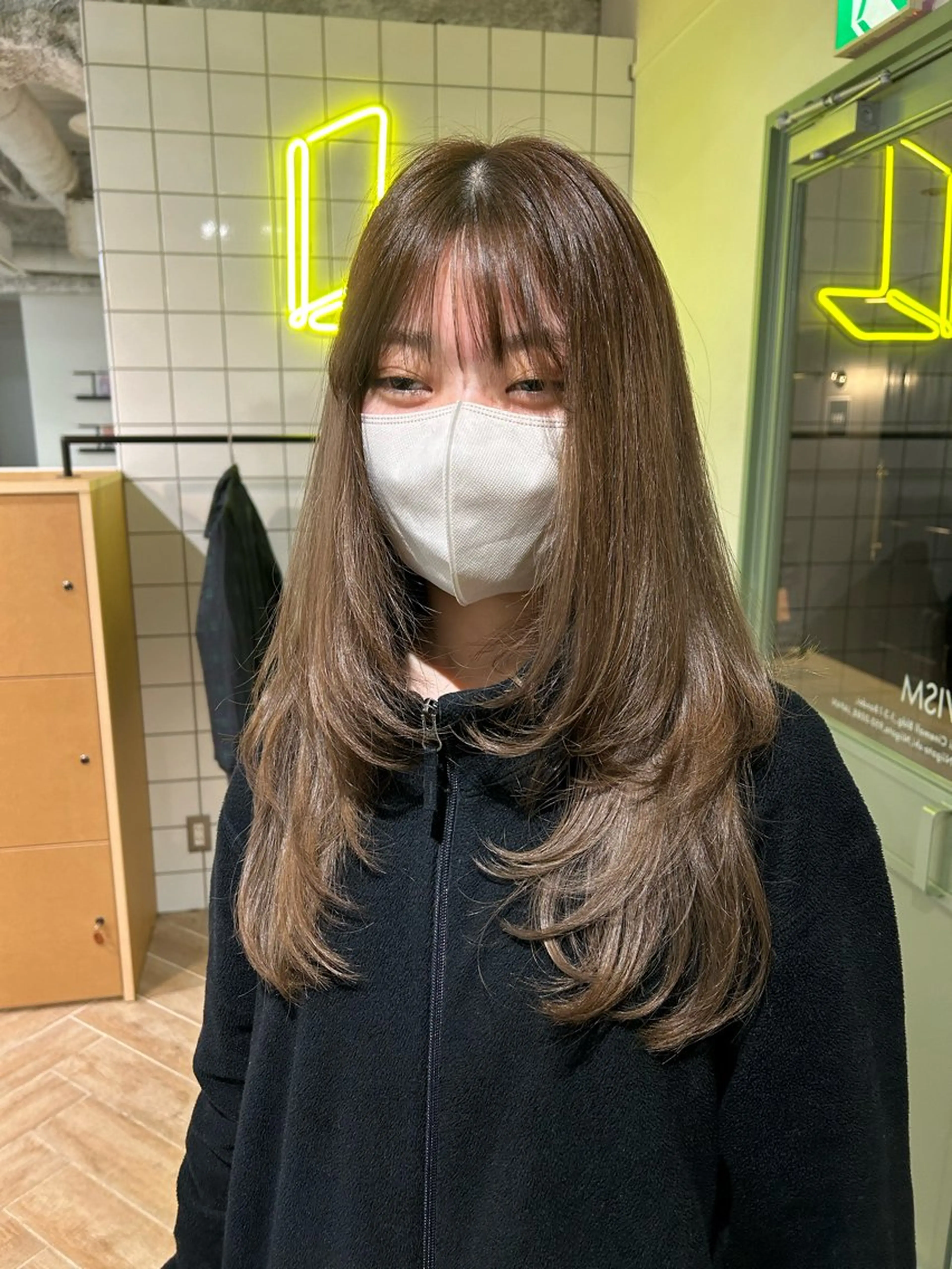 ロング レイヤーカット カット トリートメント 新潟/万代/レイヤー 韓国風/明間未来のヘアスタイル