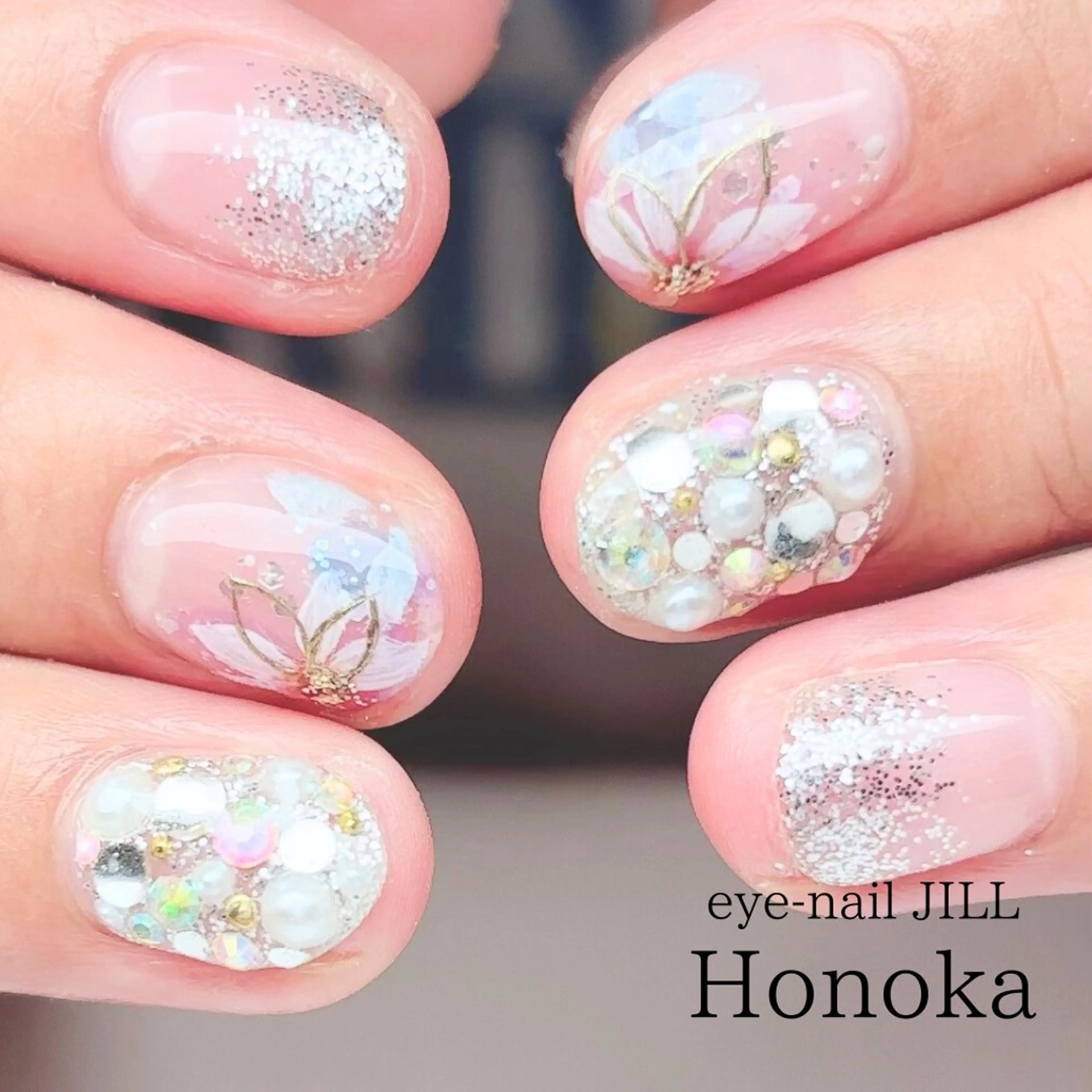 ネイル アートネイル ラメ(グリッター) ラメグラデーション ハンドネイル JILL Honokaのネイルデザイン