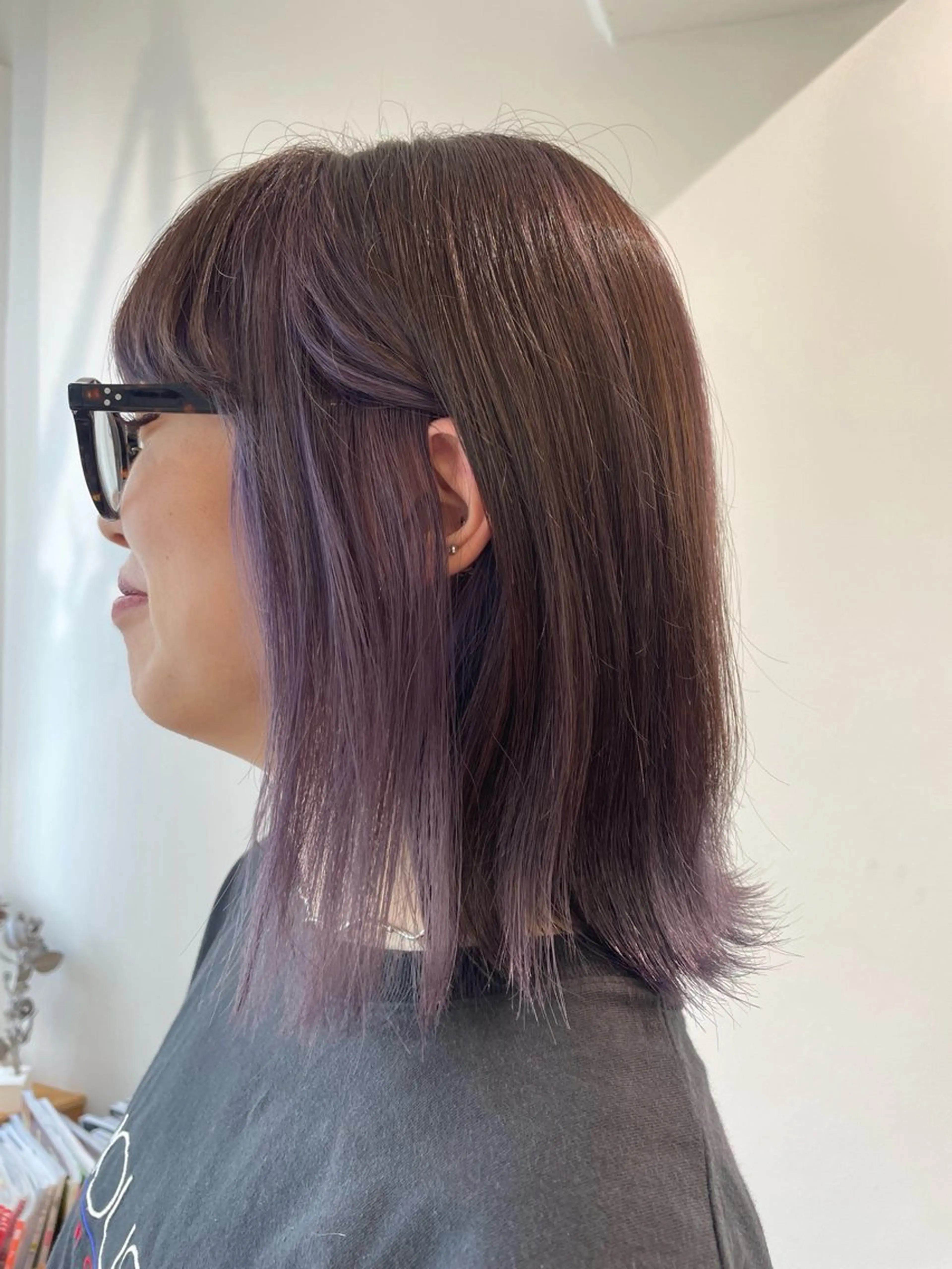 ミディアム カラー ヘアカラー トリートメント 暖色カラー/レイヤー スタイル みはる🌙のヘアスタイル