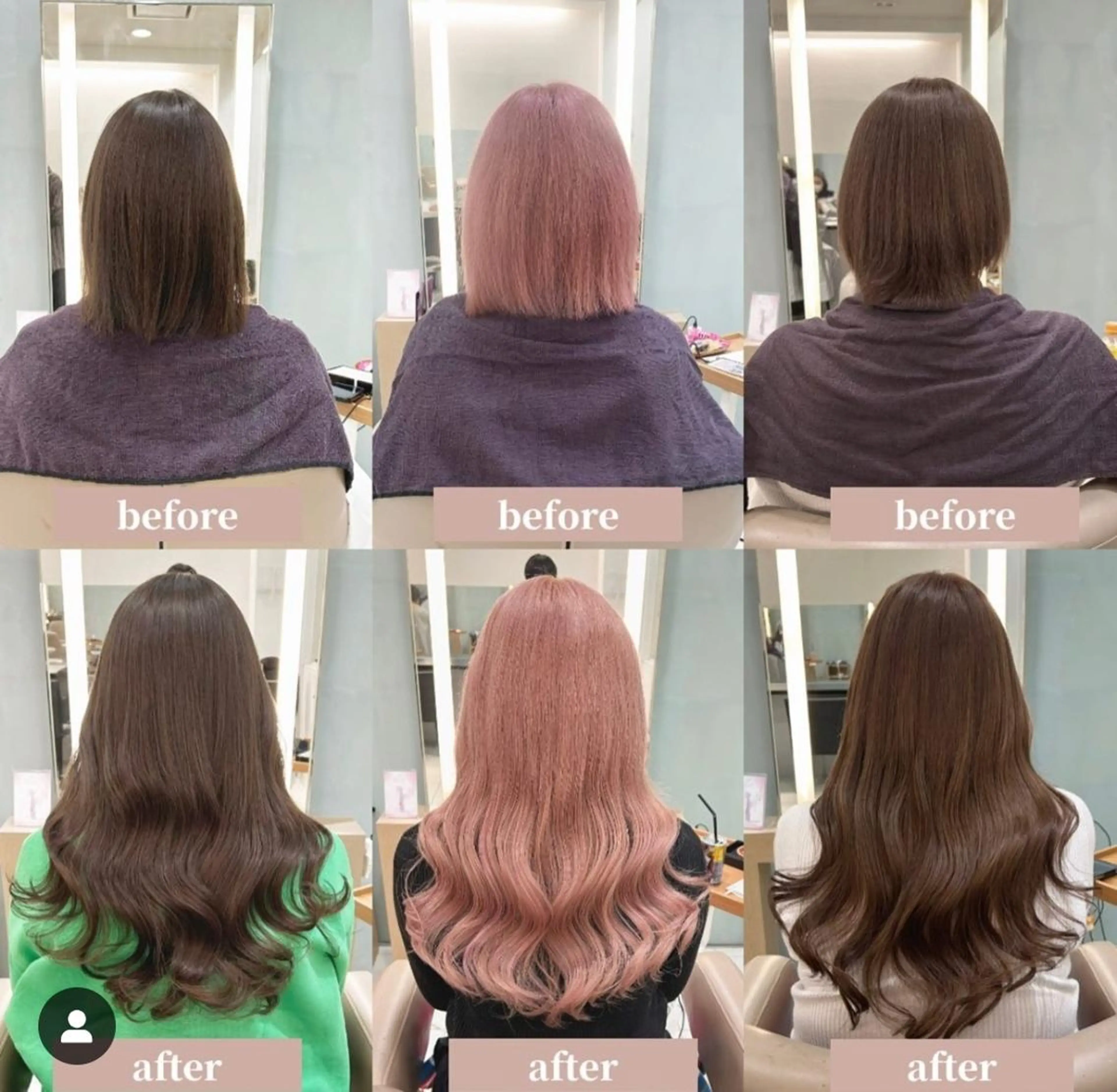 カラー カラーとエクステ 🌟エクステのヘアスタイル