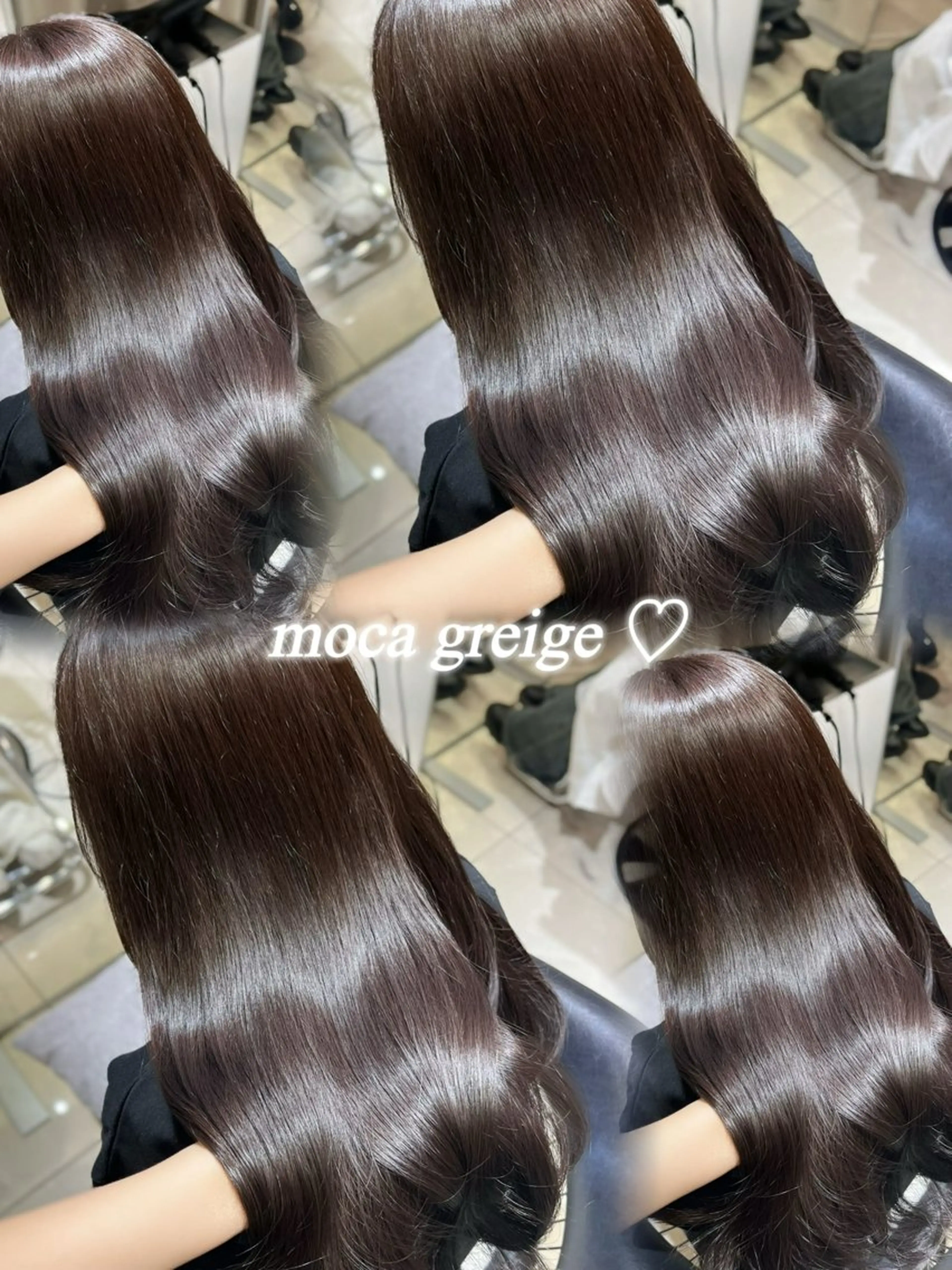 ロング カラー 透明感カラー グレージュ モカグレージュ カット ヘアカラー 縮毛矯正 トリートメント 韓国レイヤー×モテ髪 /MITSUKI🤍のヘアスタイル