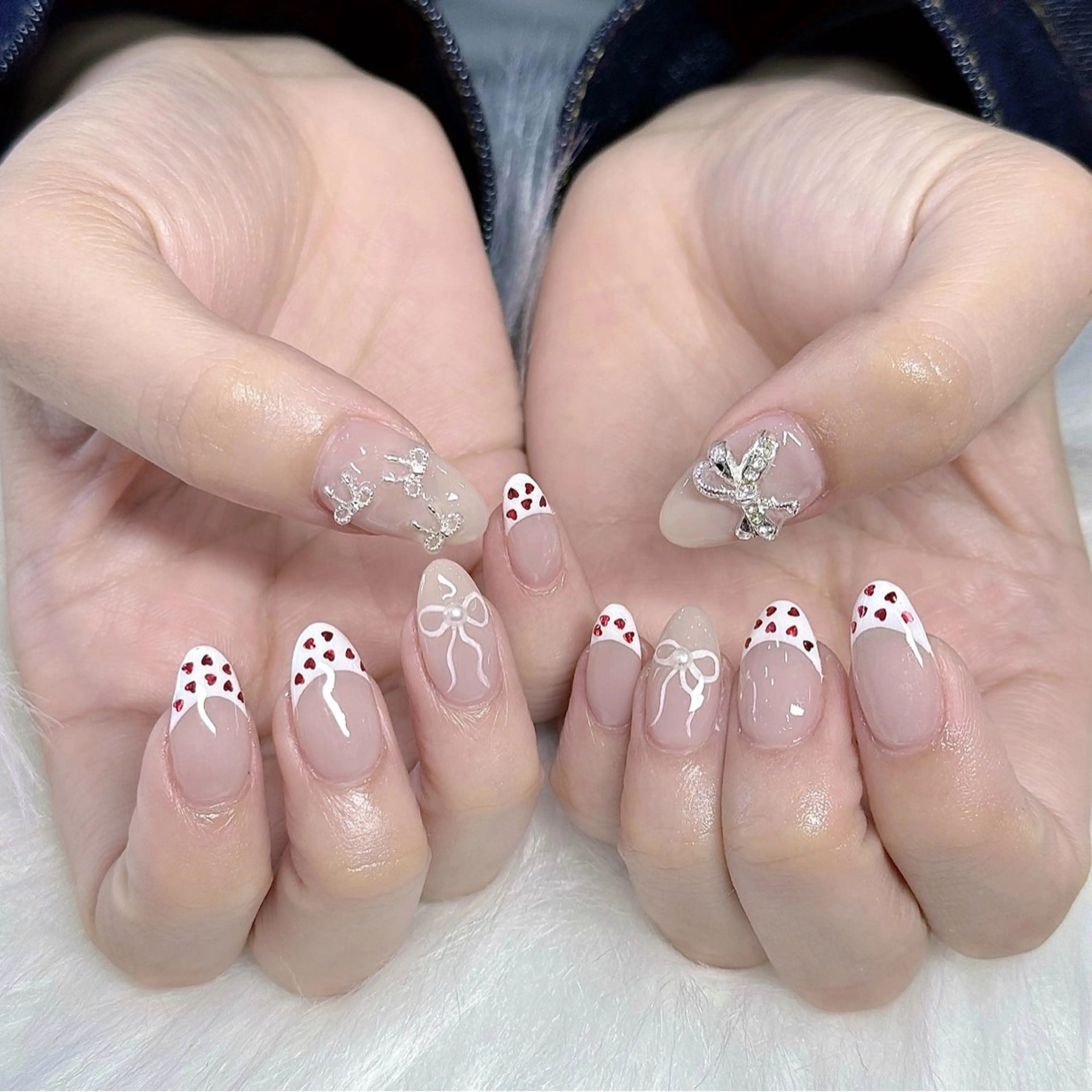 ネイル 長さ出し フレンチネイル 韓国ネイル レース マグネットネイル ハンドネイル nami ナミのネイルデザイン