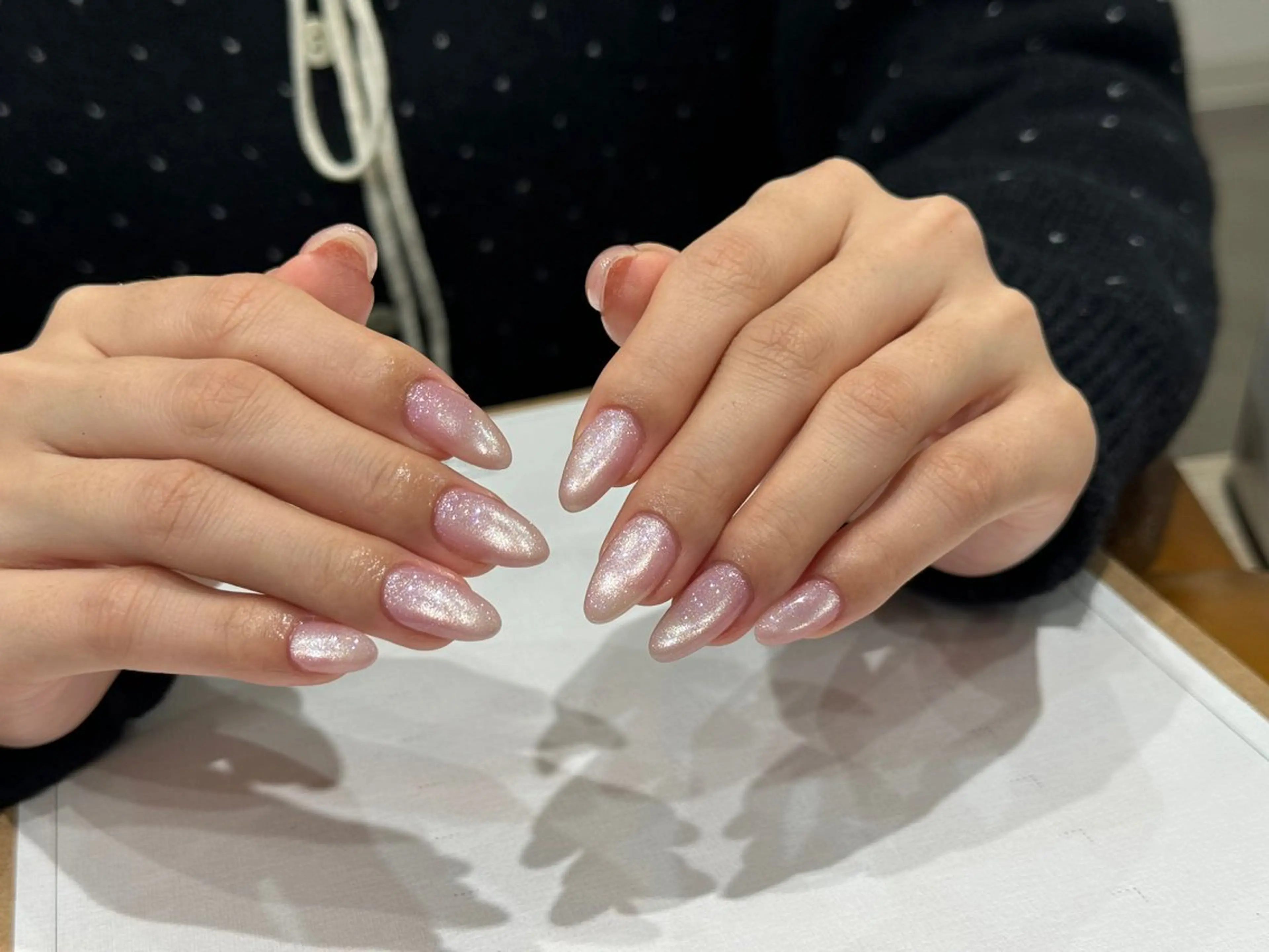 ネイル オーロラネイル ブルー チークネイル フットネイル フレンチネイル ハンドネイル HANA ハナのネイルデザイン