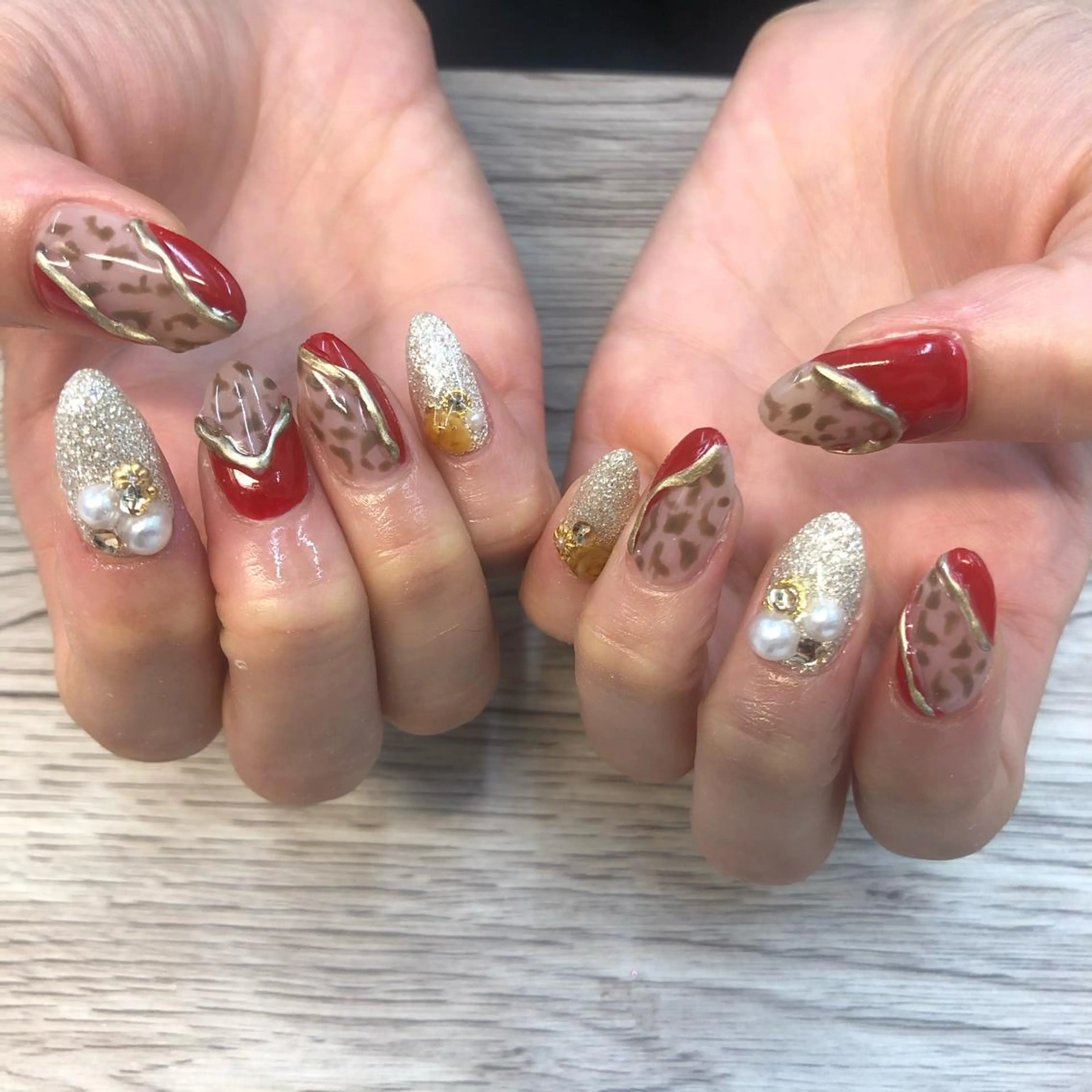 ネイル 赤色 🎀AYAKO 🎀中韓ネイルのネイルデザイン