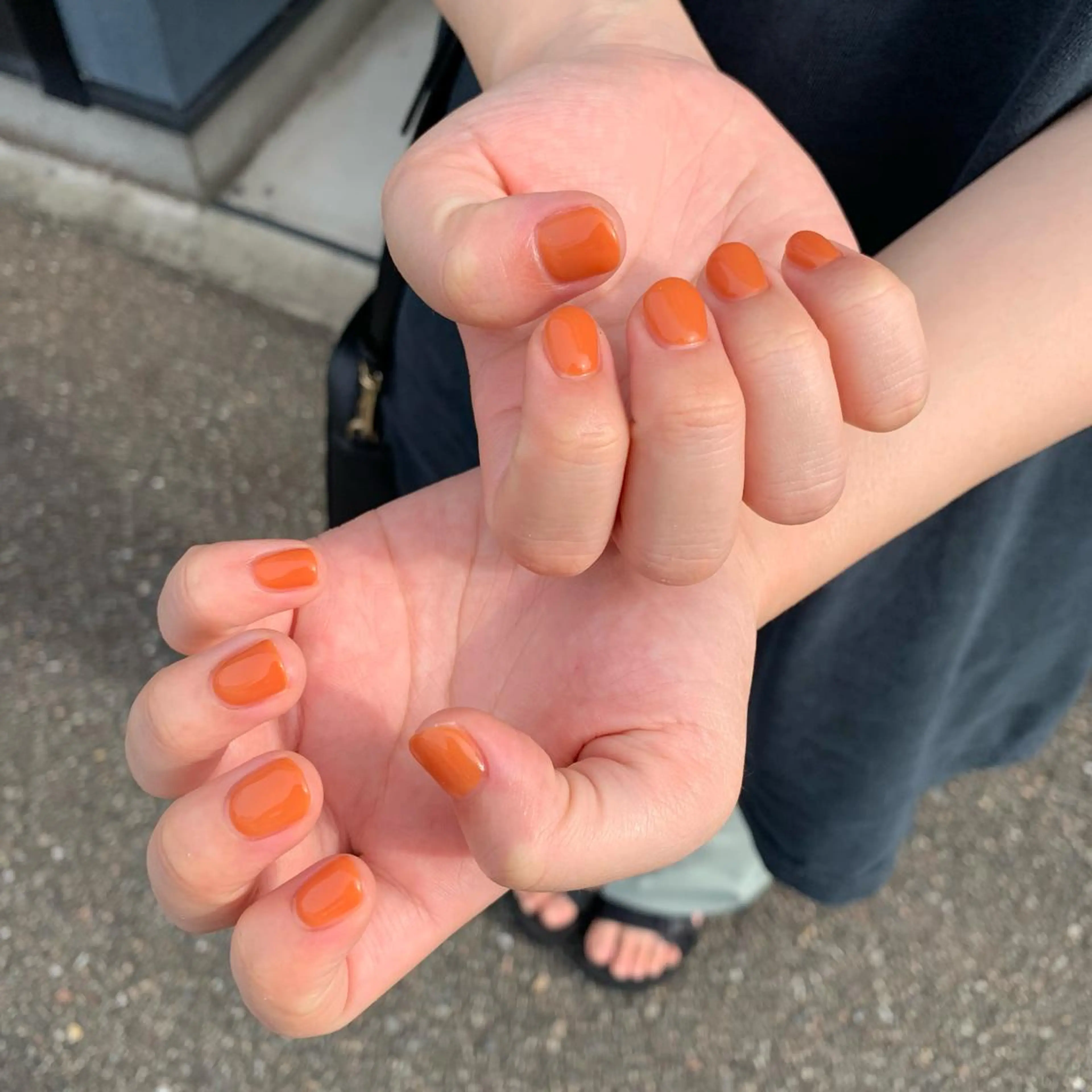 ネイル ジェルネイル オレンジ ハンドネイル Lia所属・eri chan nailのネイルデザイン