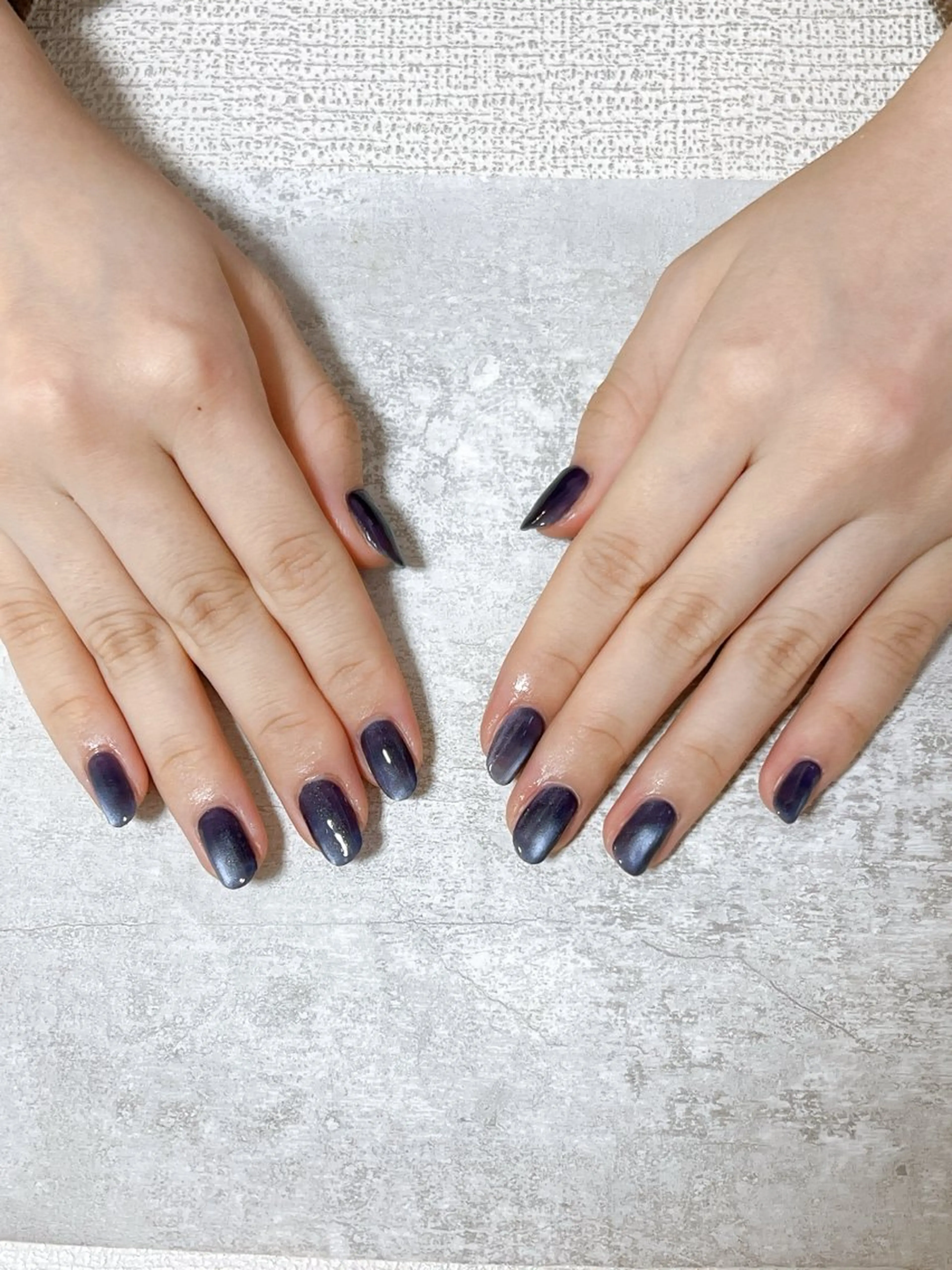 ネイル オーロラネイル ブルー フットネイル フレンチネイル ジェルネイル ハンドネイル Mogu nail 二子玉川のネイルデザイン